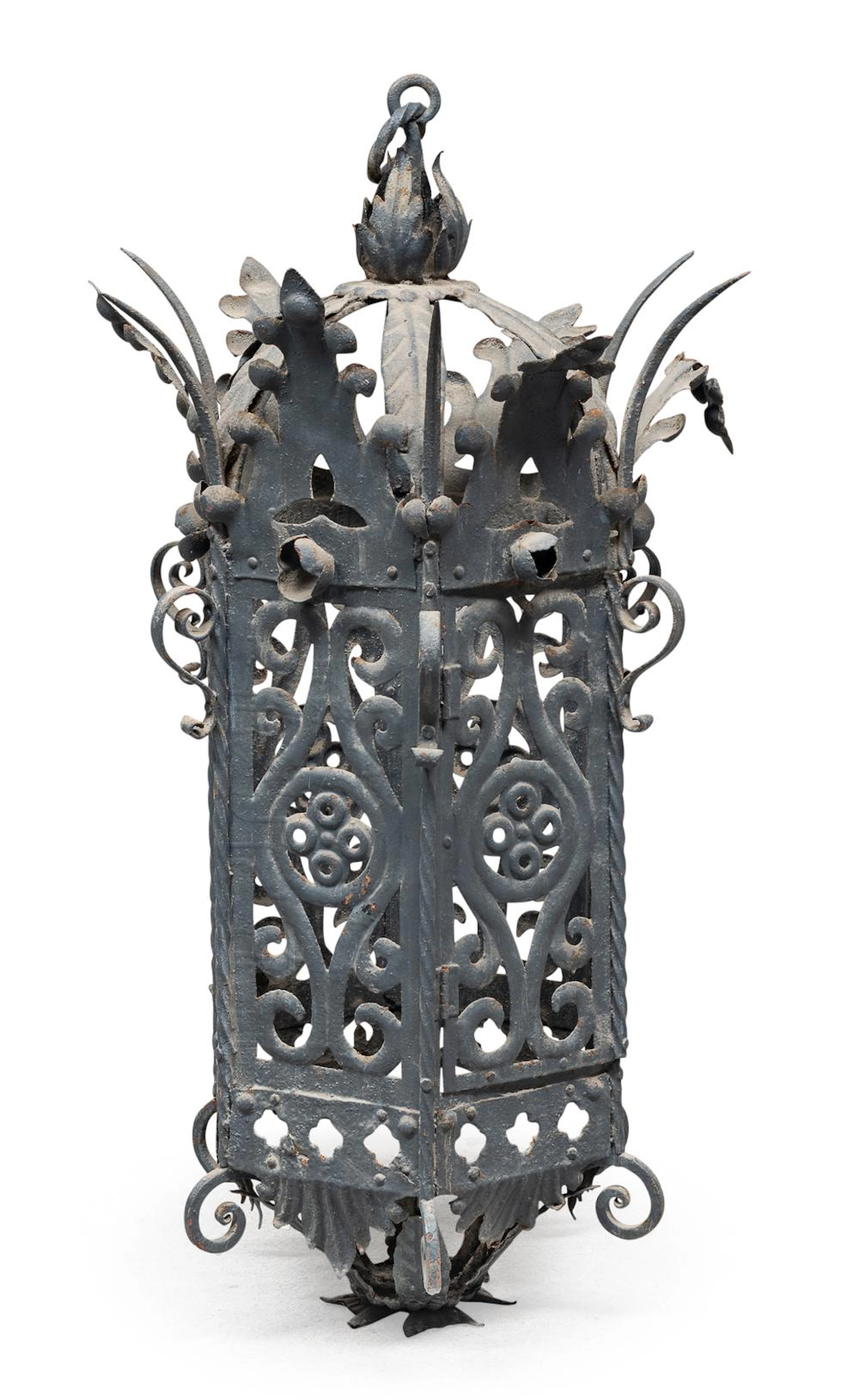 WROUGHT IRON CEILING LANTERN, RENAISSANCE STYLE