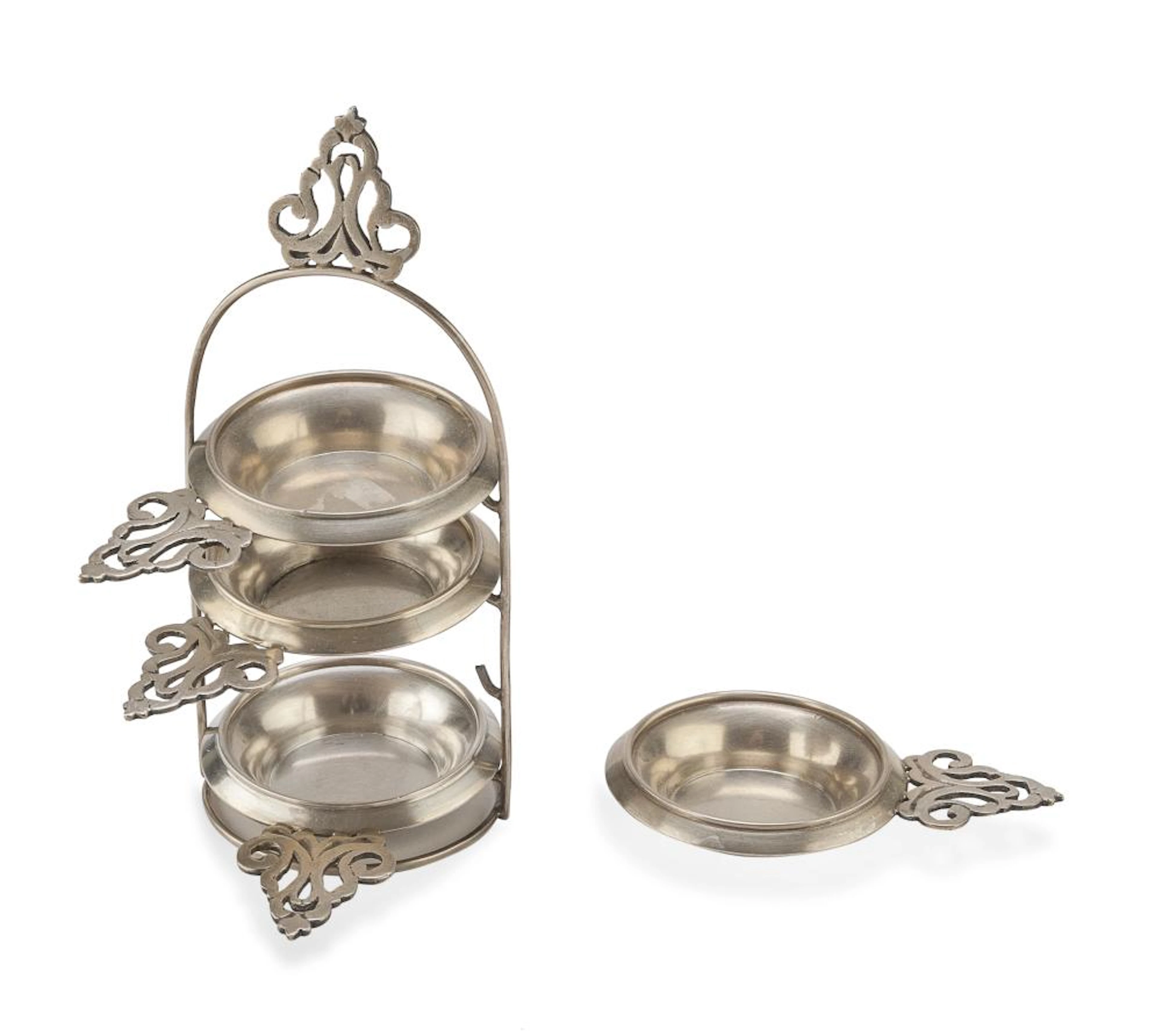 FOUR SILVER ASHTRAYS ITALY 20TH CENTURY