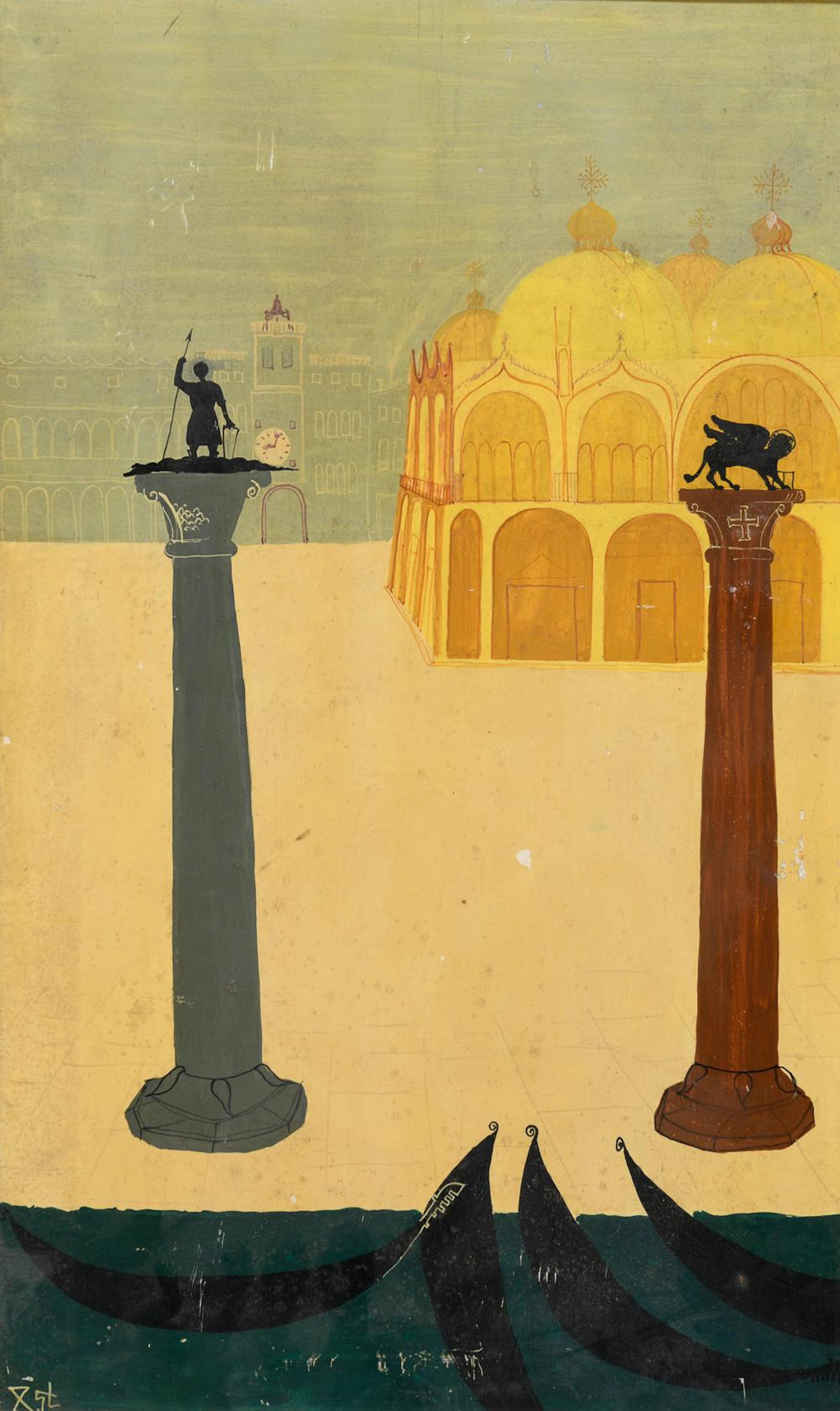 OIL PAINTING SAN MARCO SQUARE BY EGIDIO COSTANTINI