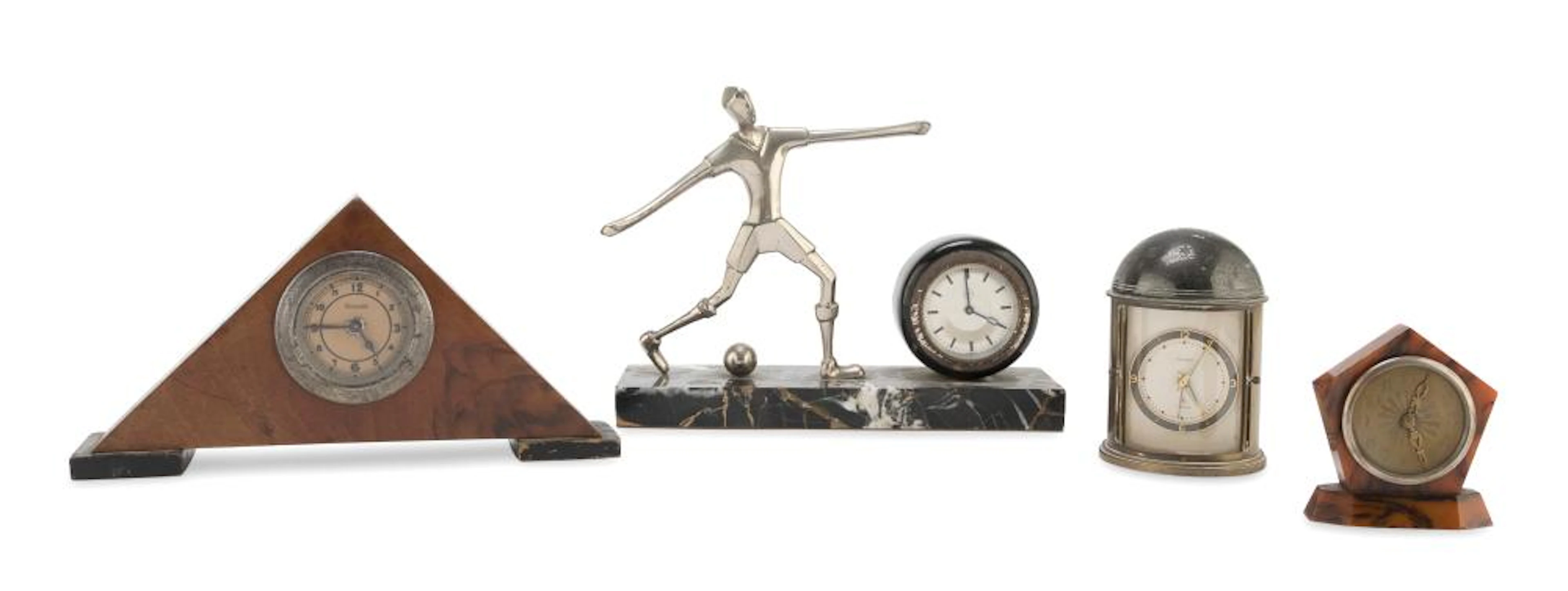 FIVE SMALL TABLE CLOCKS 30s/40s