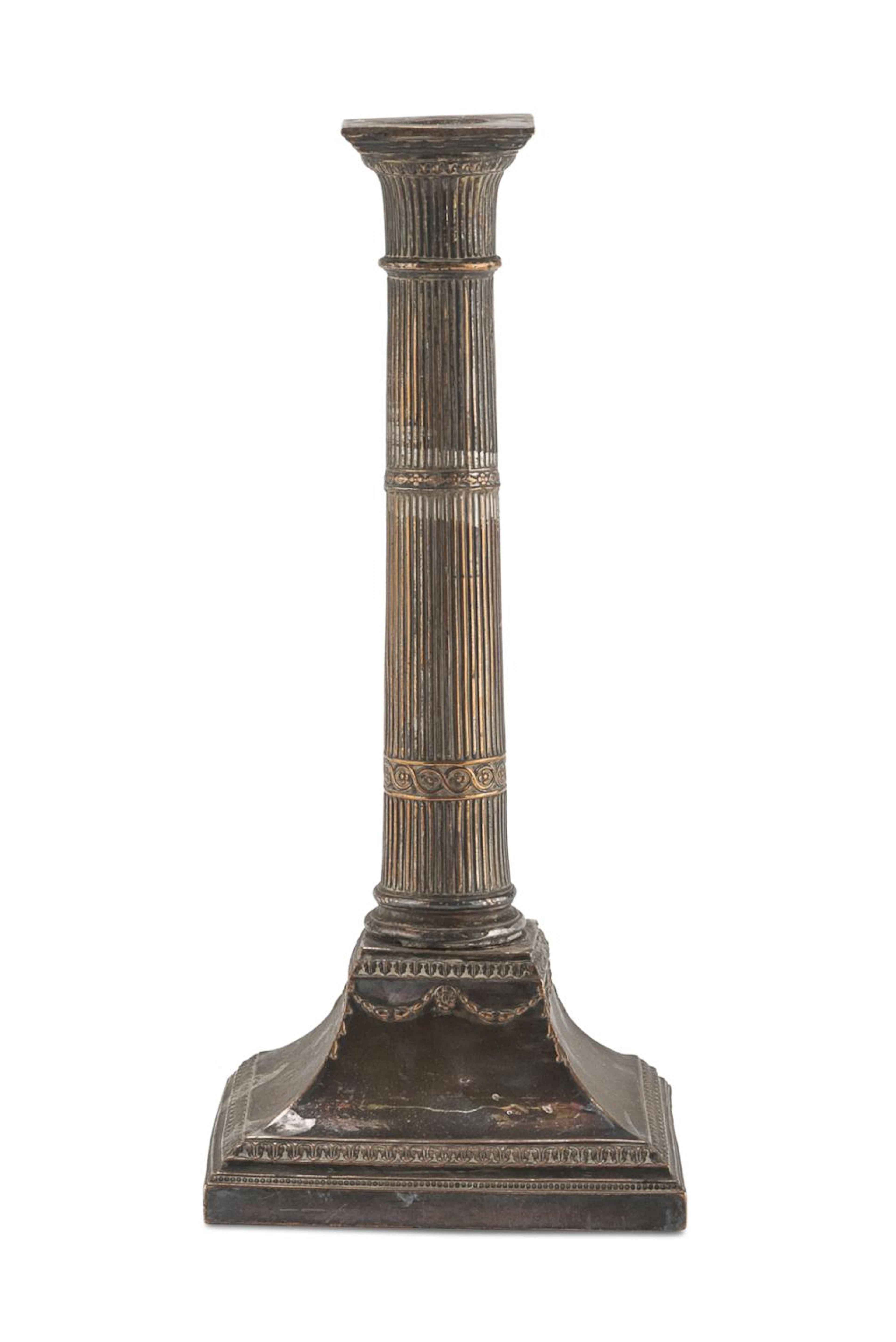 SILVER-PLATED CANDLESTICK EARLY 20TH CENTURIES