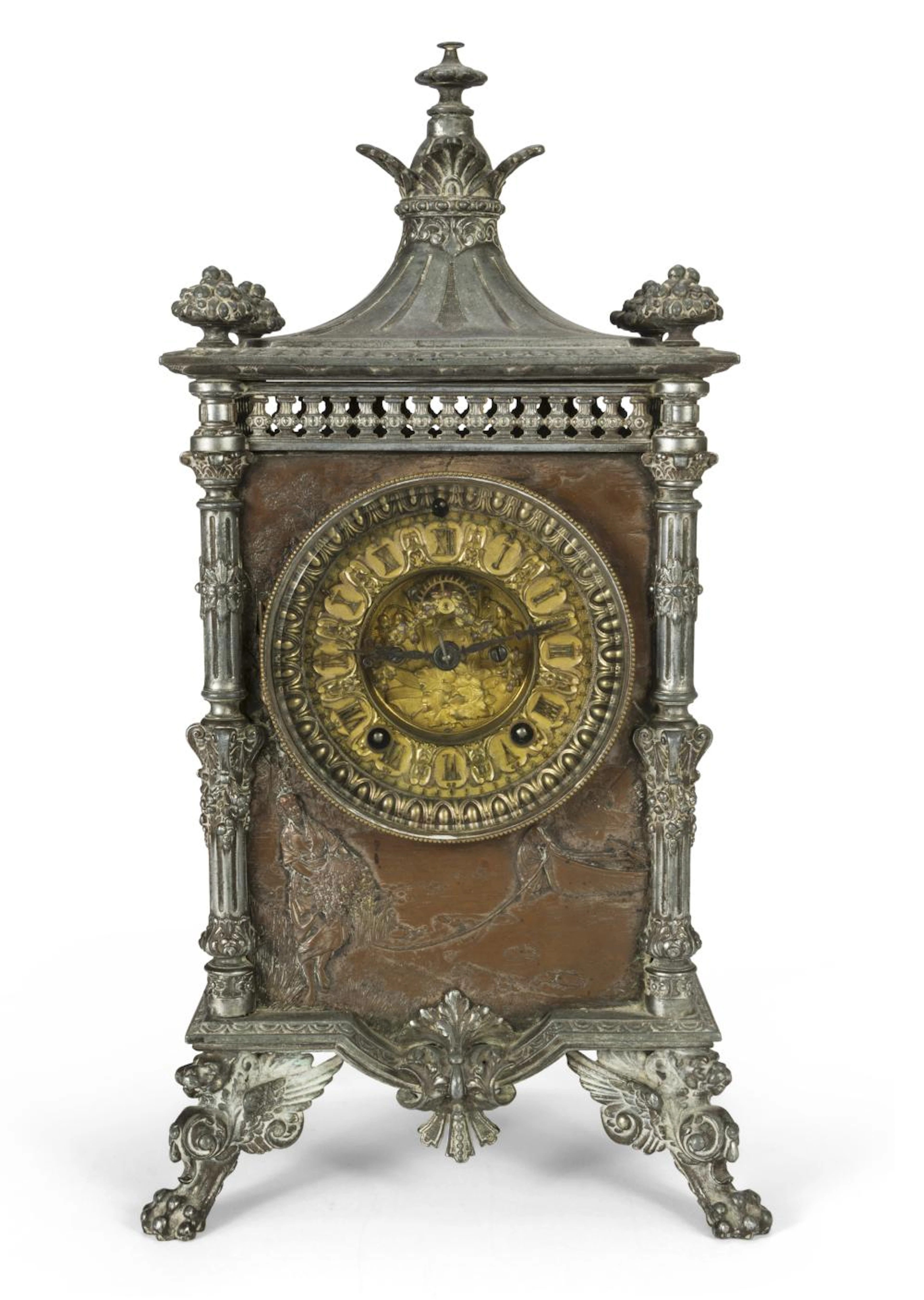 RARE CLOCK IN PEWTER, FRANCE 19TH CENTURY