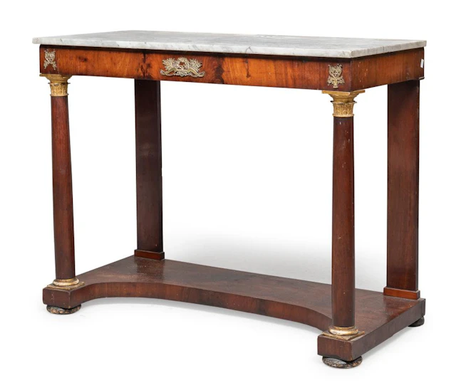 CONSOLE IN WALNUT, CENTRAL ITALY, EMPIRE PERIOD
