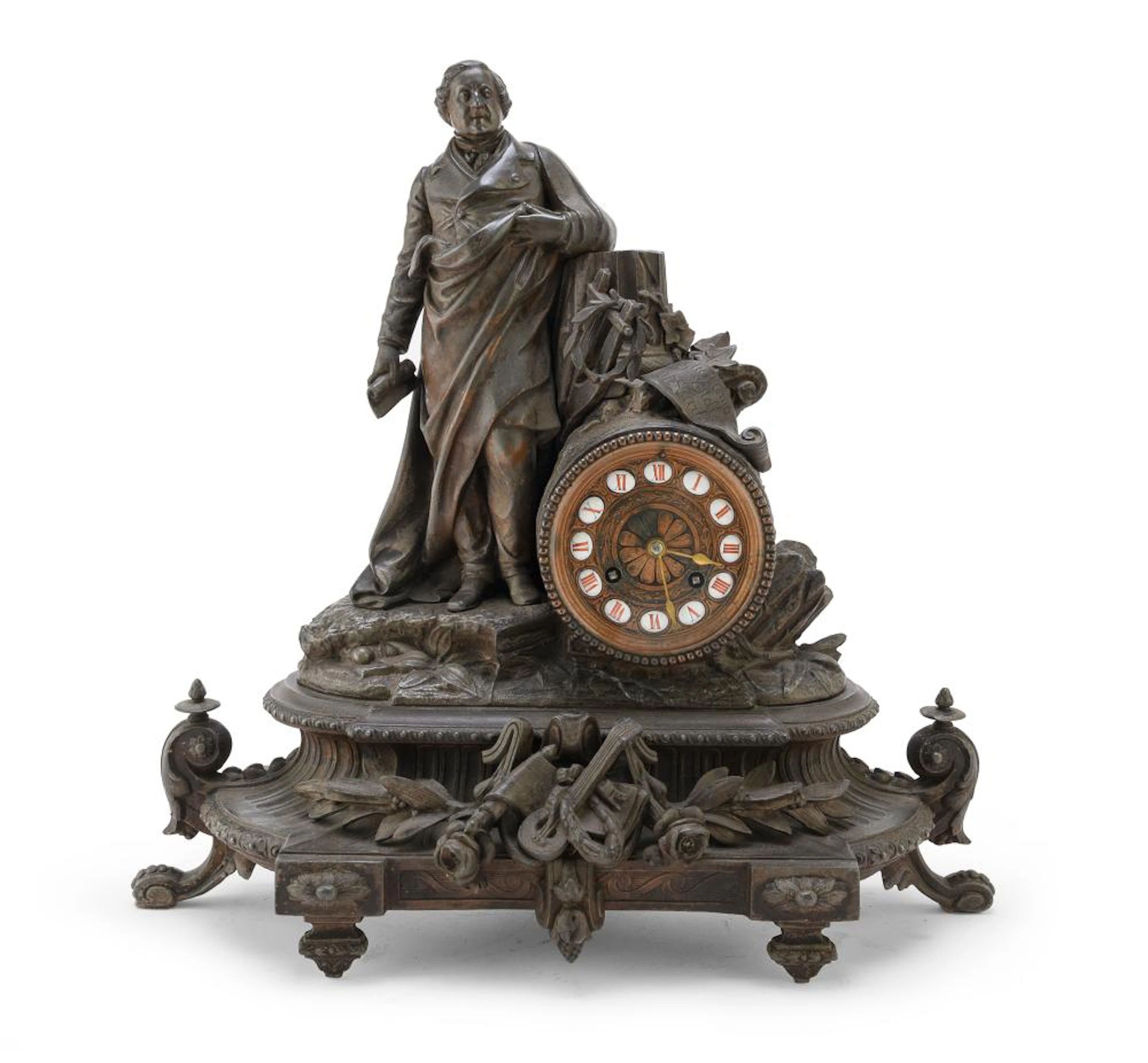 METAL TABLE CLOCK 19TH CENTURY