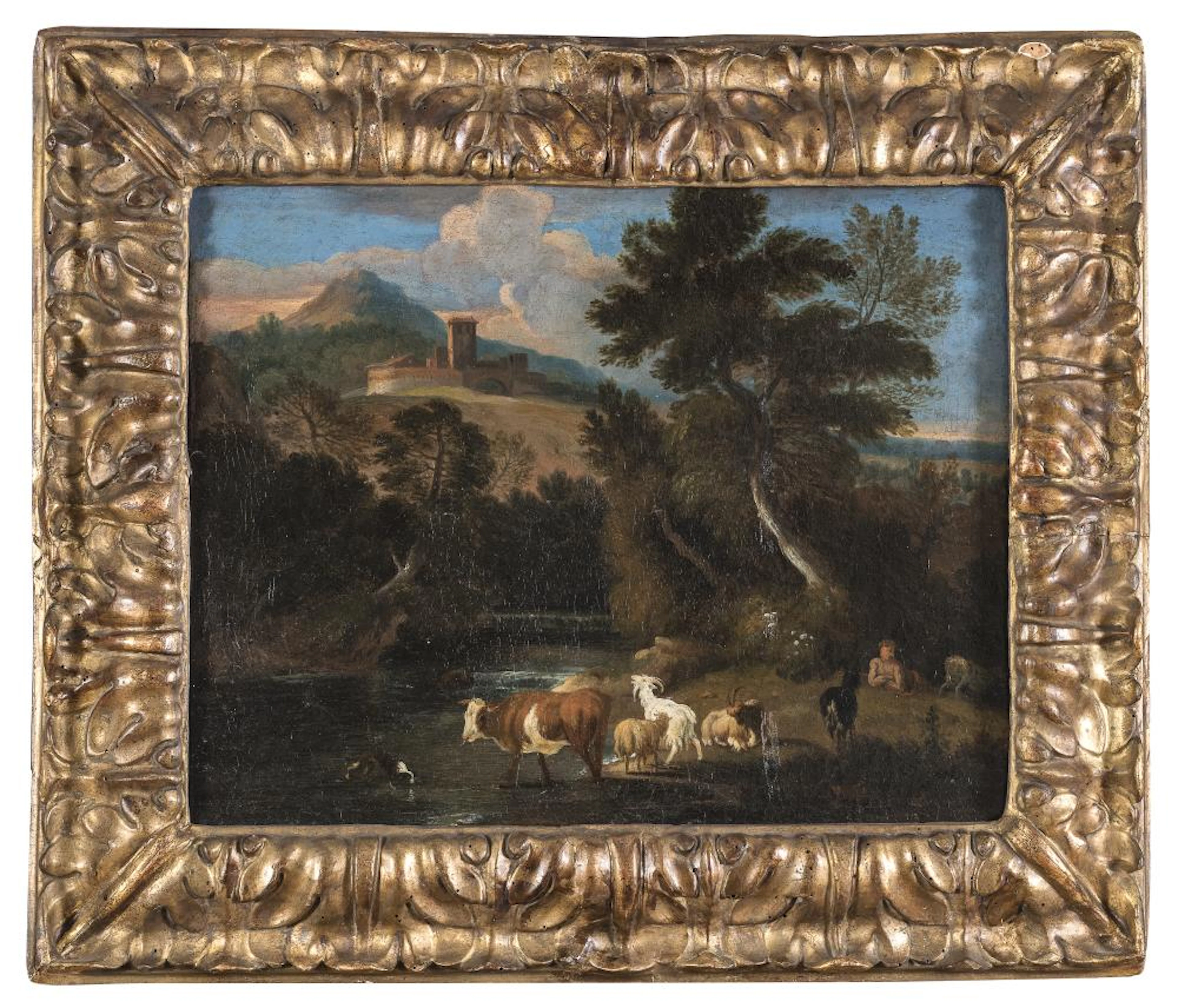 OIL PAINTING OF LATIUM LANDSCAPE BY DIRCK VAN BERGE