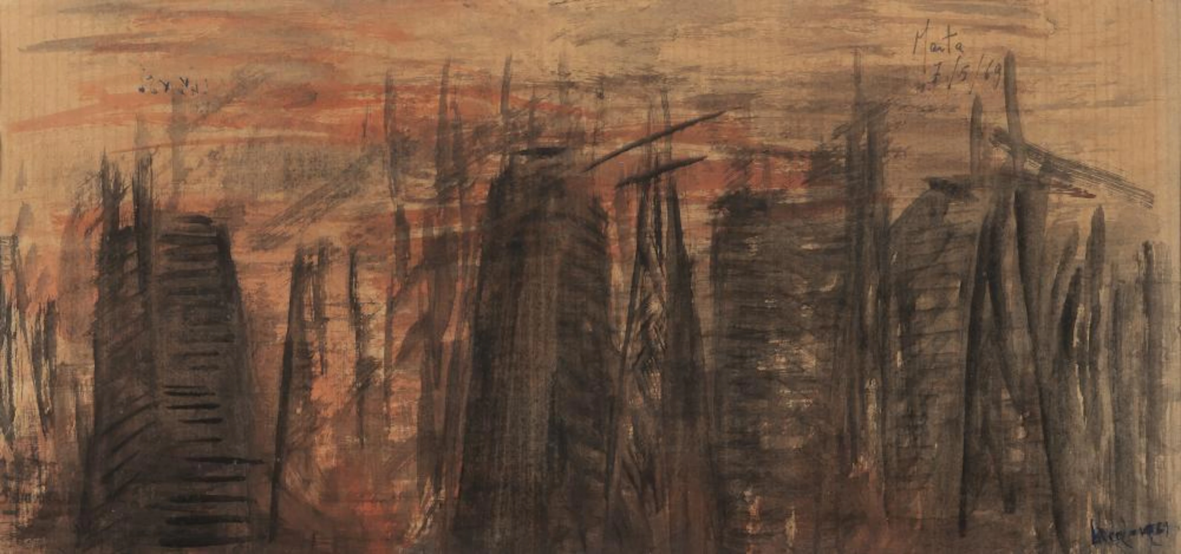 WATERCOLOR SANTA SEVERA BY EMILIO VEDOVA, 1969