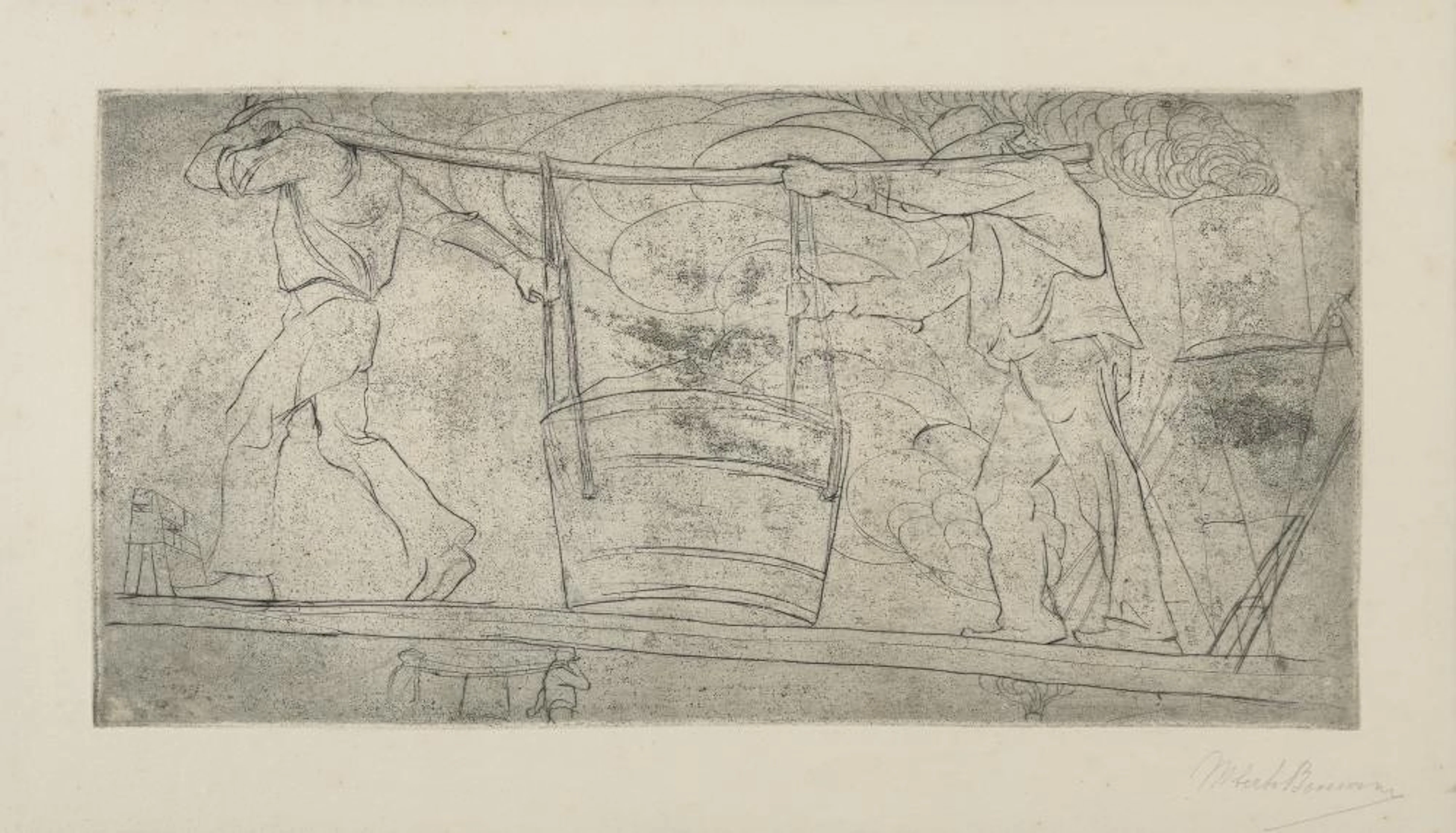 ENGRAVING BY UMBERTO BOCCIONI, 1907