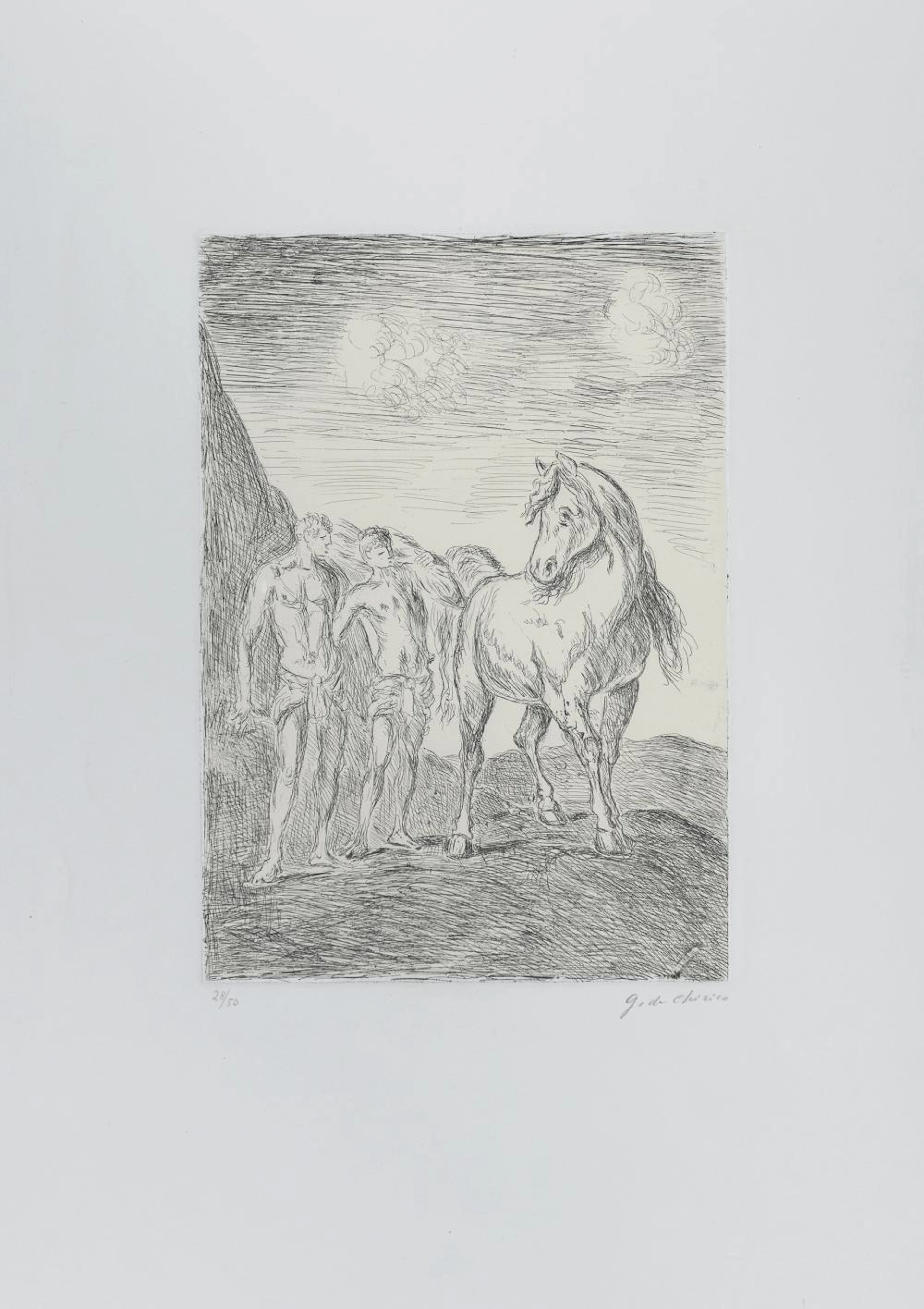 ETCHING BY GIORGIO DE CHIRICO, 1969