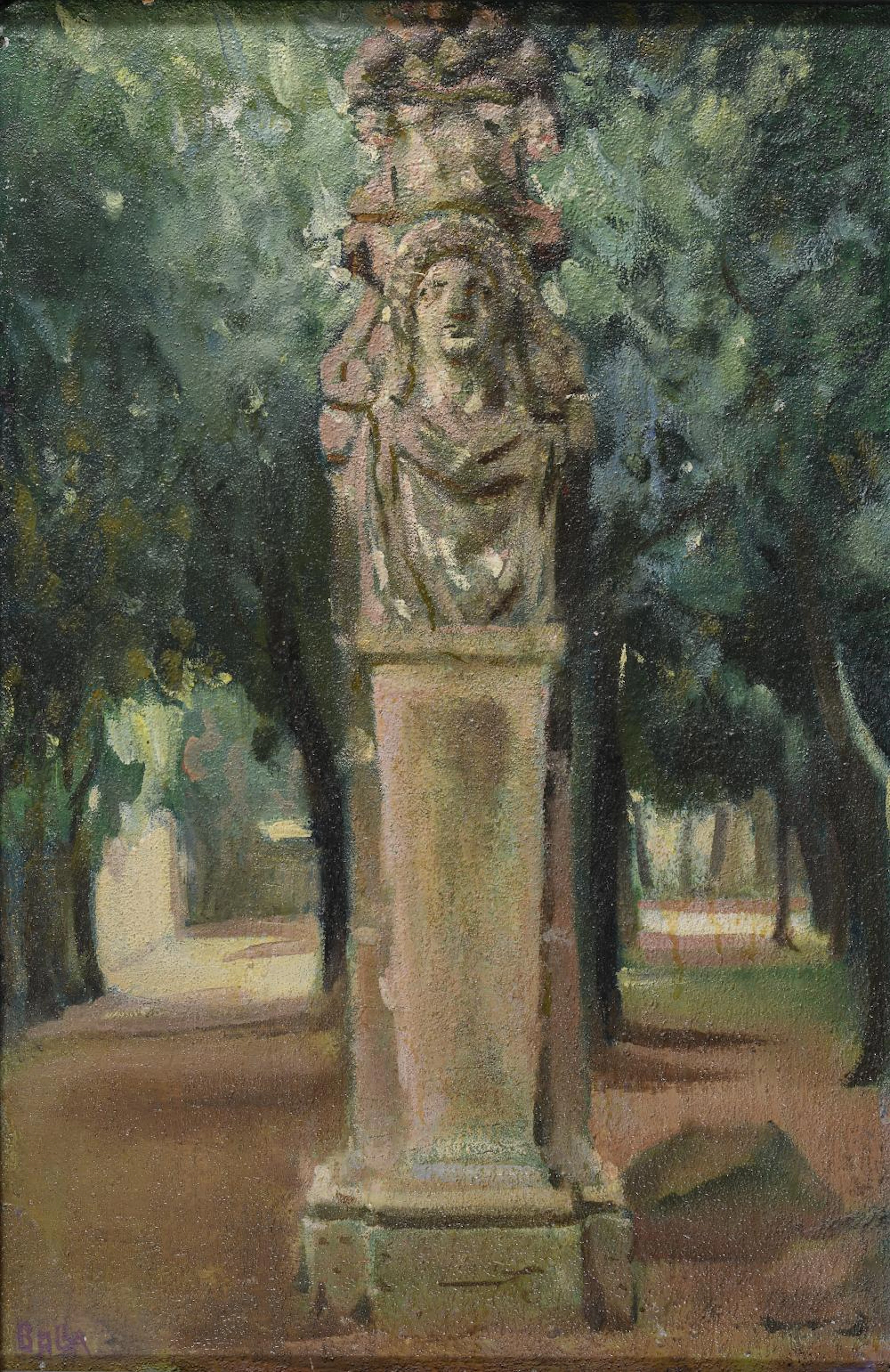 OIL PAINTING VILLA BORGHESE BY GIACOMO BALLA, 1920s