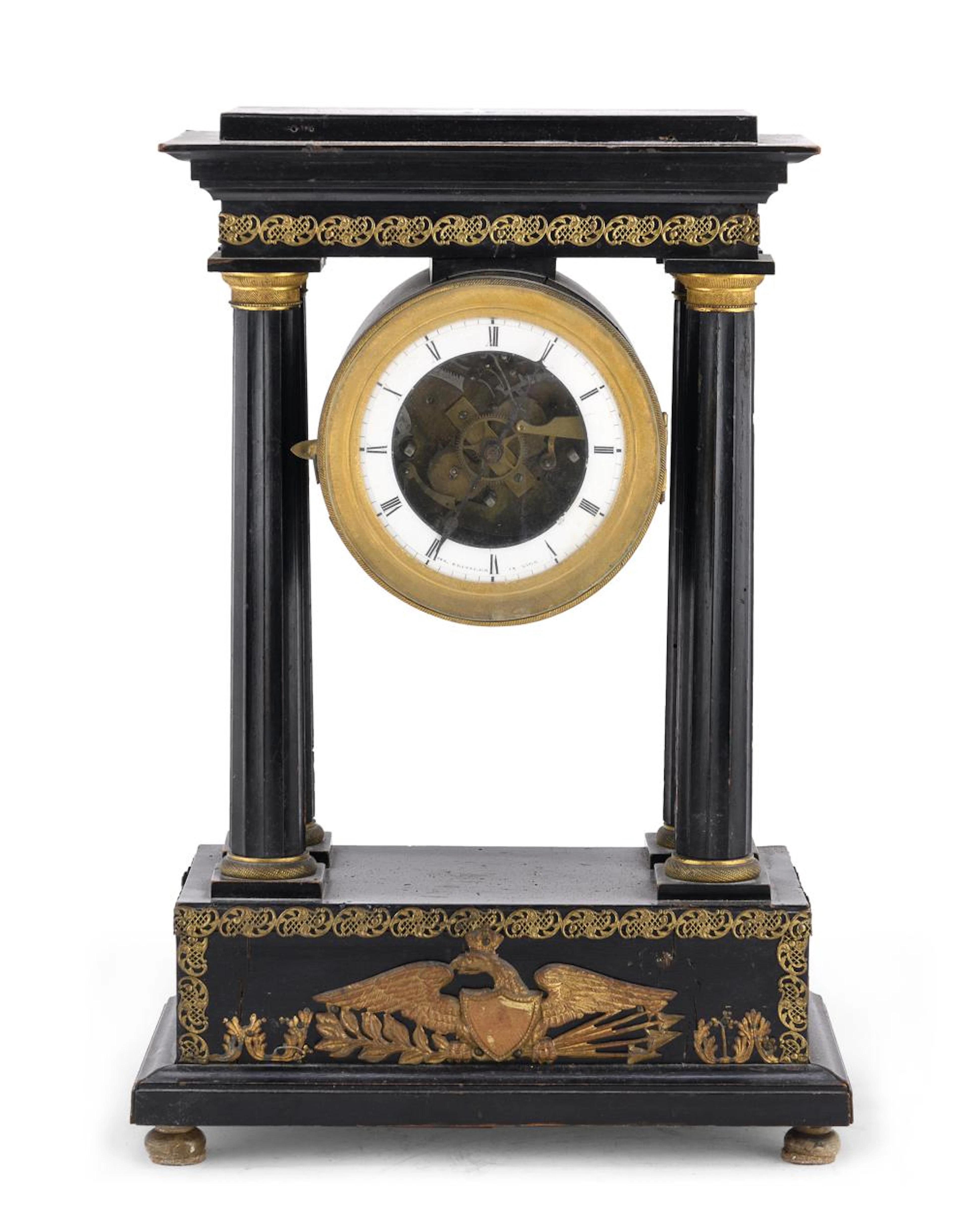 TEMPLE SHAPED CLOCK, 19TH CENTURY