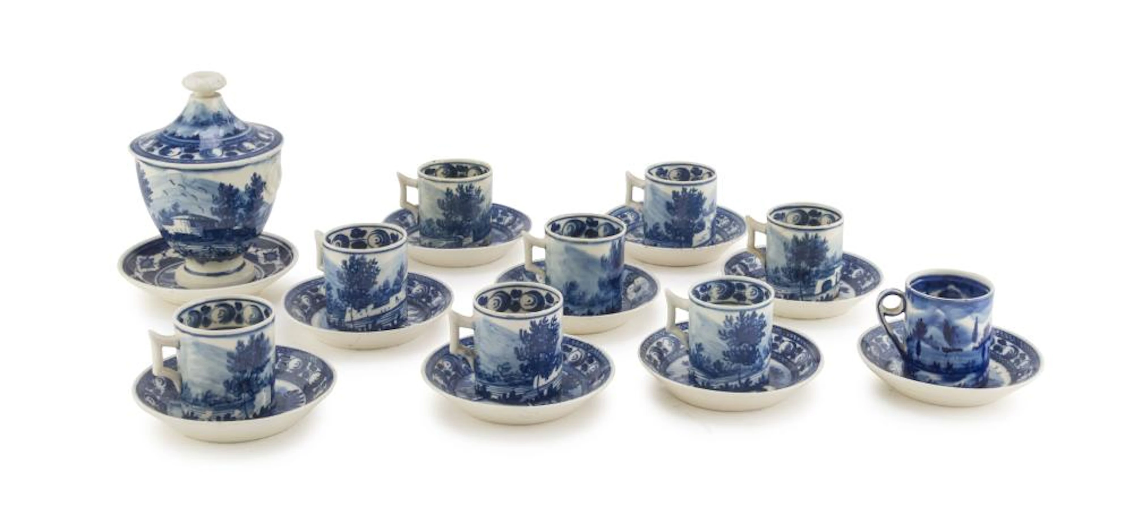 SET OF CERAMIC CUPS, ITALY 19TH CENTURY