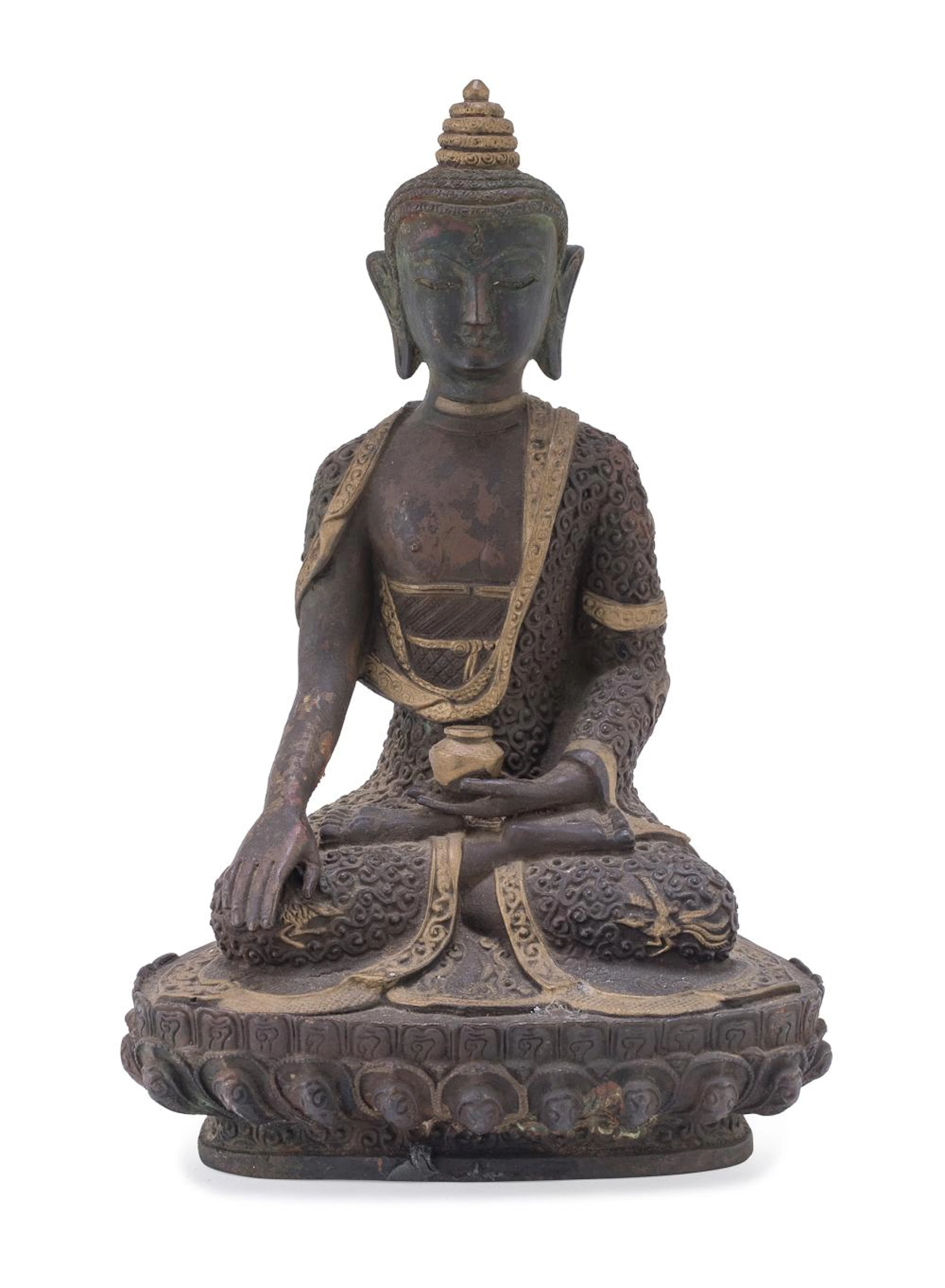 A CHINESE BRONZE SCULPTURE OF BUDDHA YÀOSH? RÚLÁI, 20TH CENTURY.