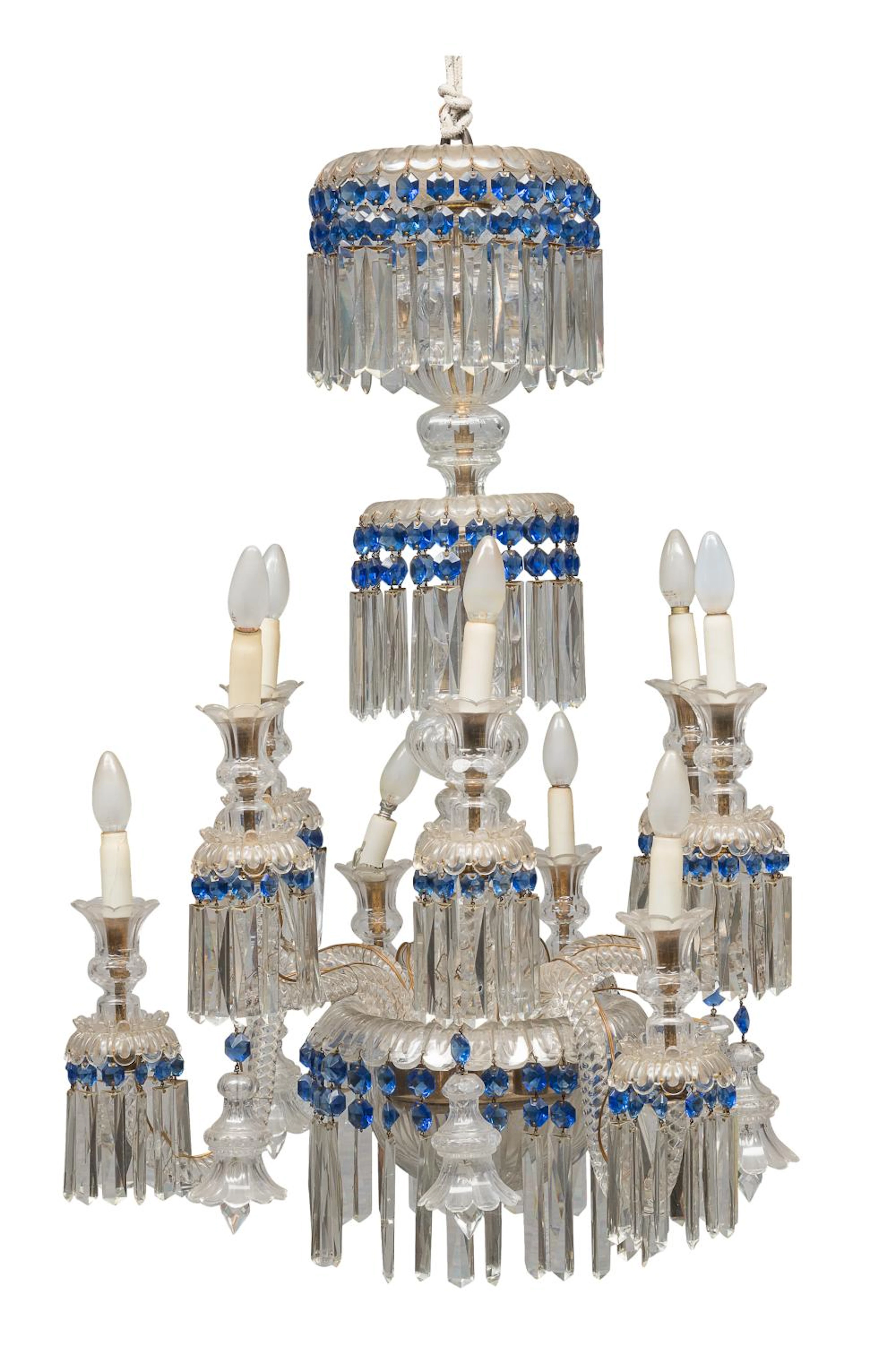 CRYSTAL CHANDELIER, LATE 19th CENTURY
