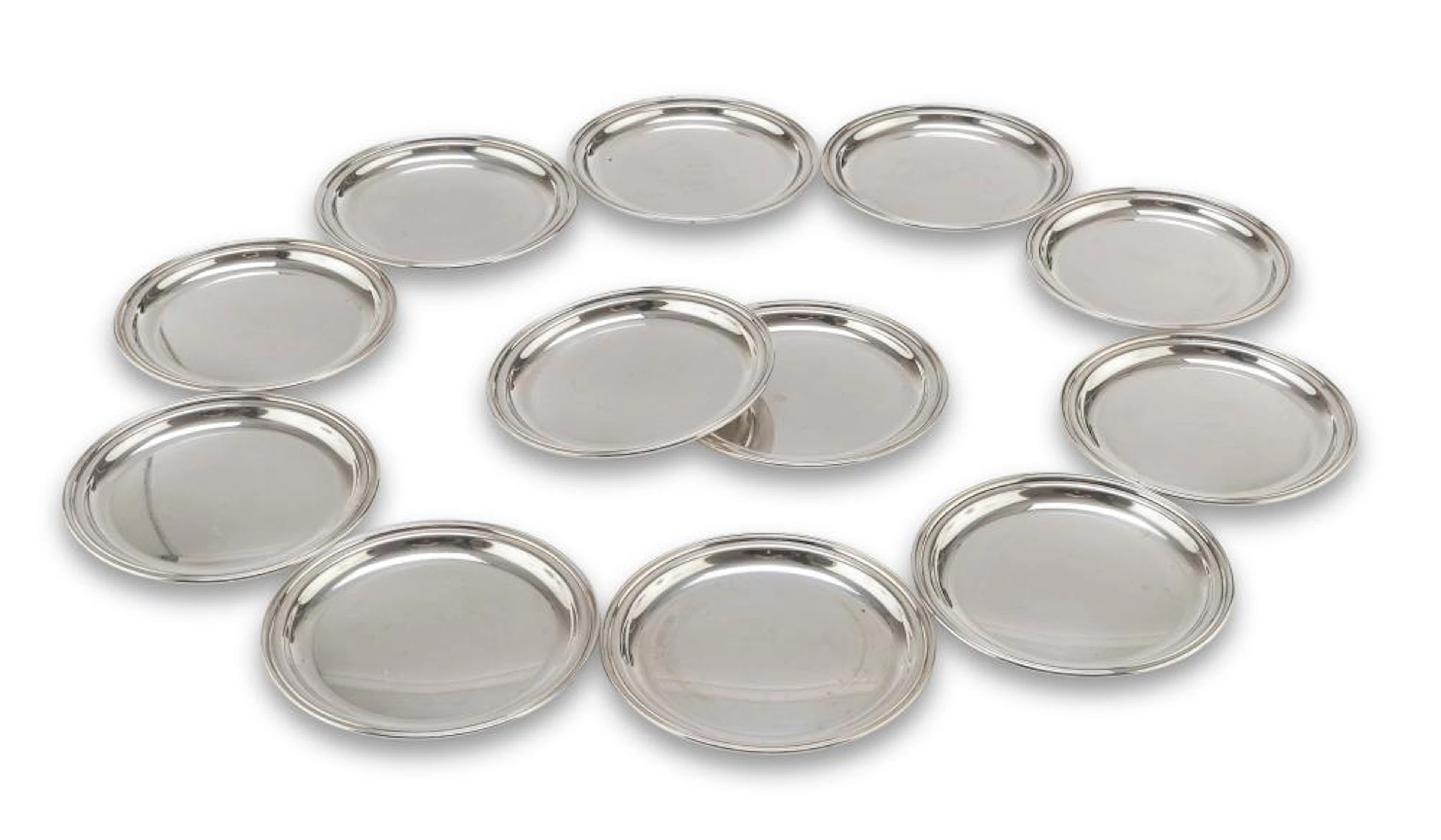 TWELVE COASTERS IN SILVER - PUNCH PADUA 1944/1968
