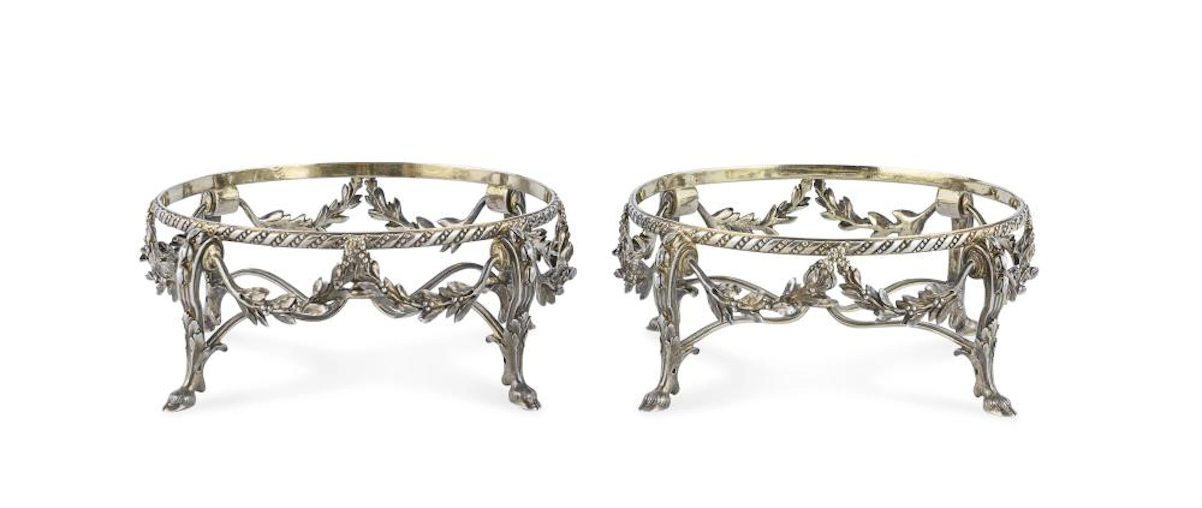 PAIR OF SILVER BASES, ODIOT SECOND HALF 19TH CENTURY