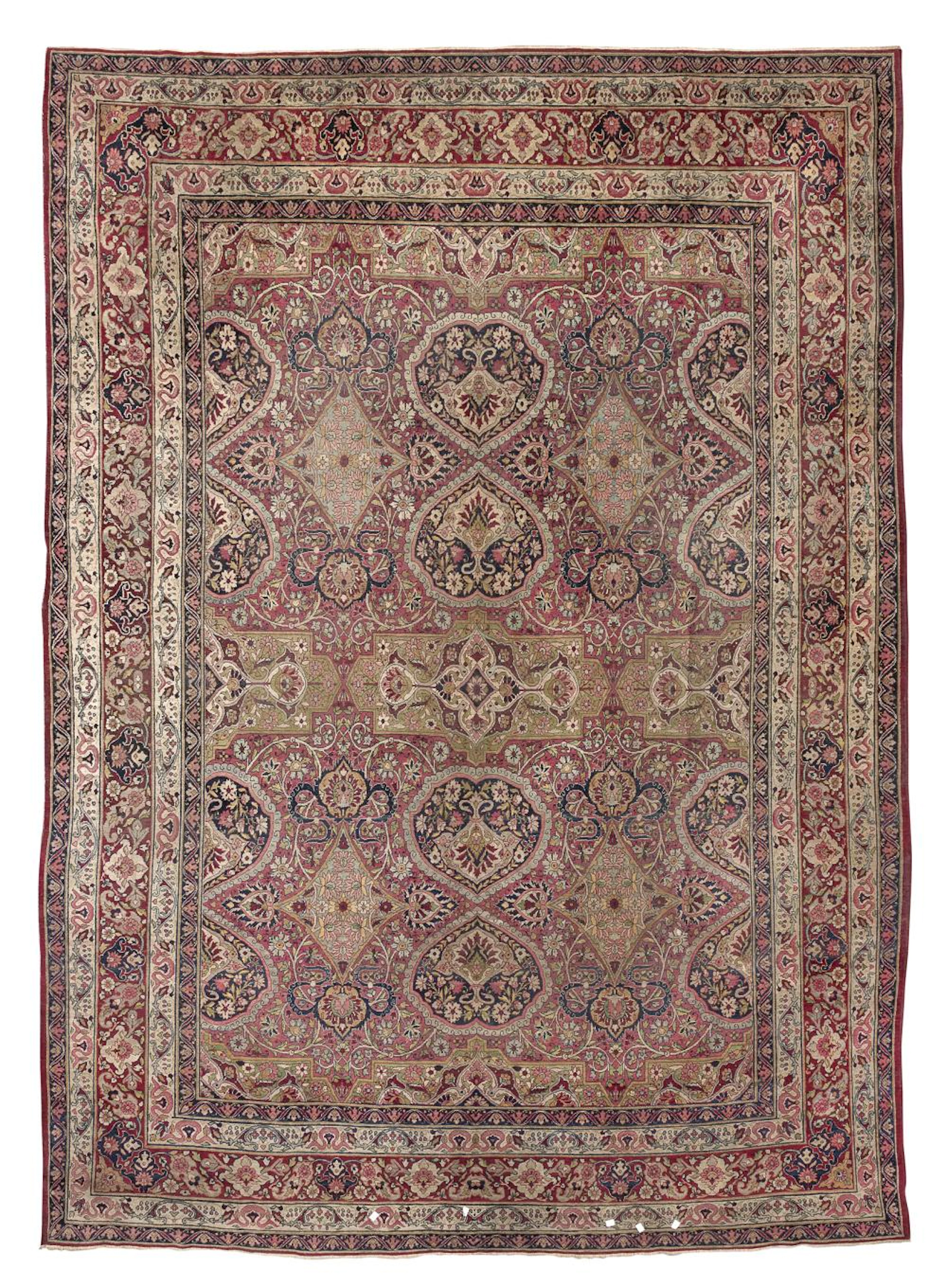 RARE TEHRAN CARPET, END OF 19TH CENTURY