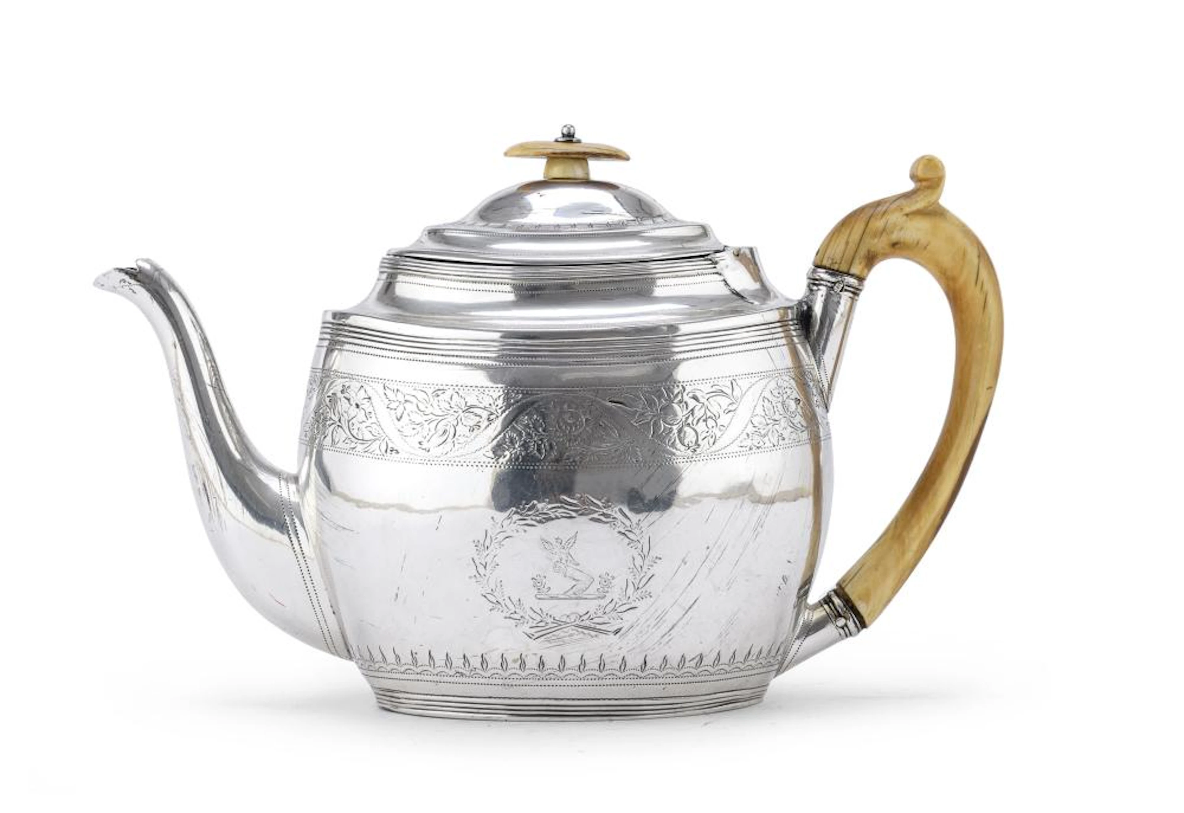 RARE SILVER TEAPOT, GEORGE III, LONDON 1801