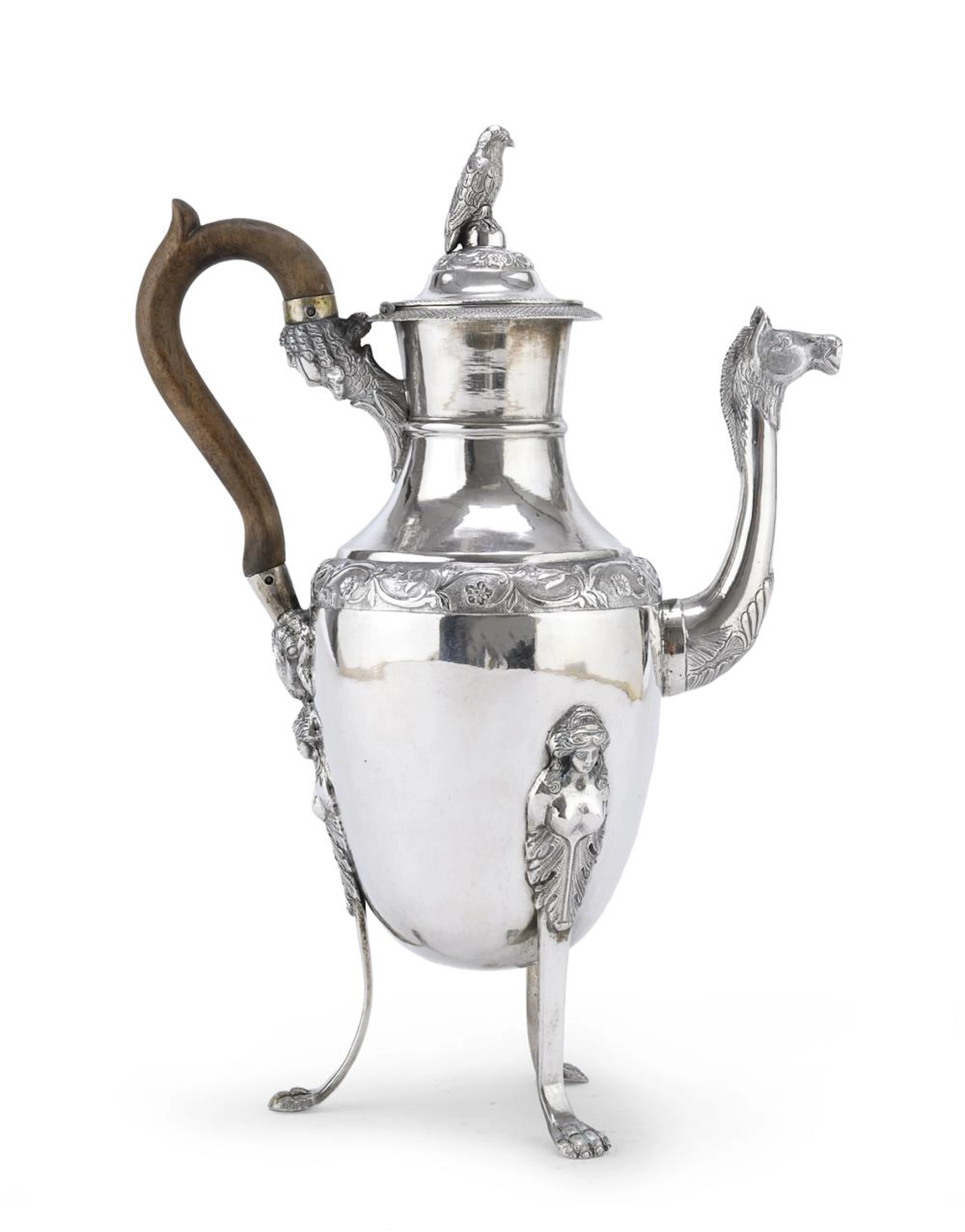 SILVER COFFEE POT, NAPLES 1824/1832
