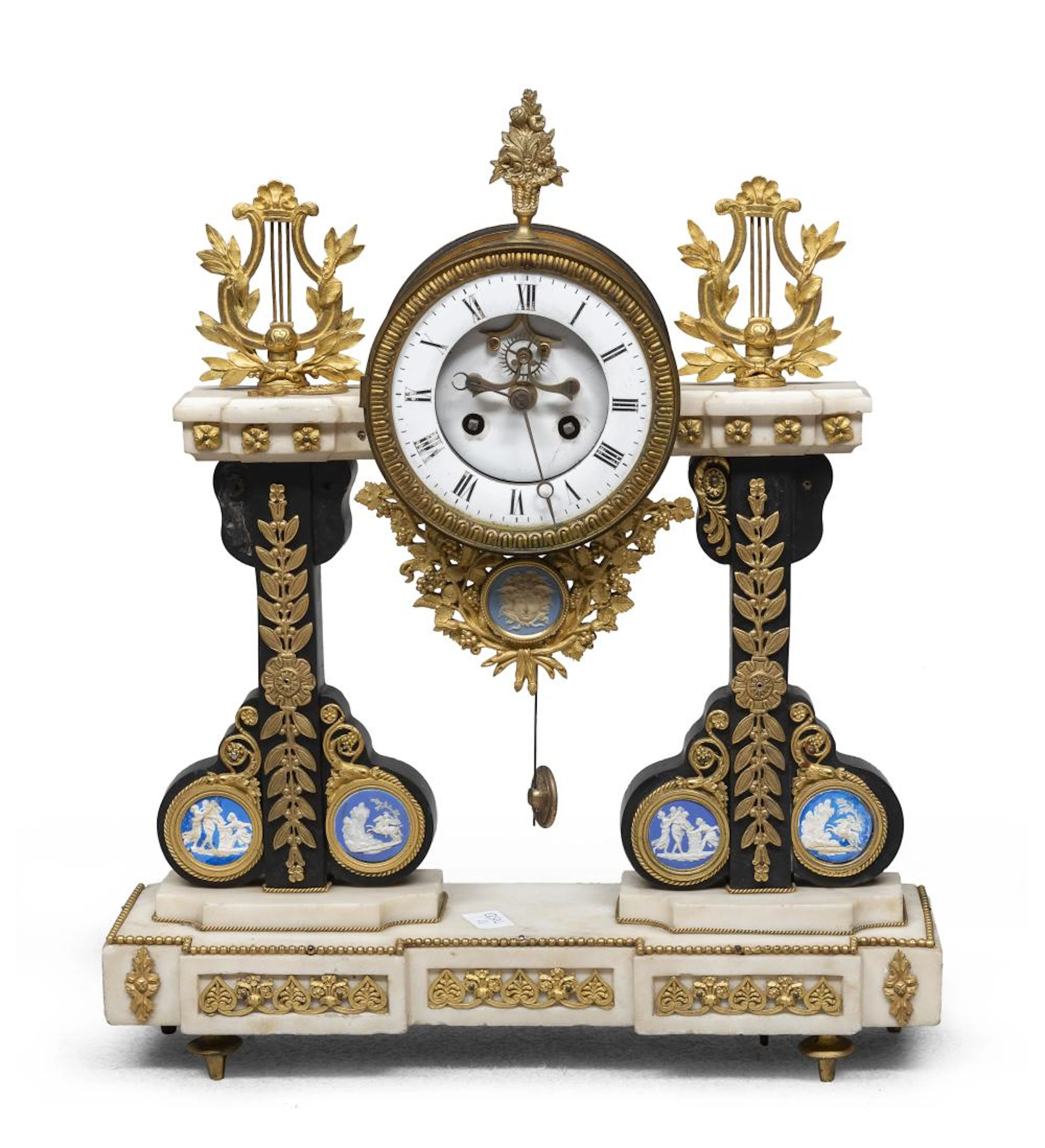 MARBLE TABLE CLOCK, LOUIS XVI PERIOD