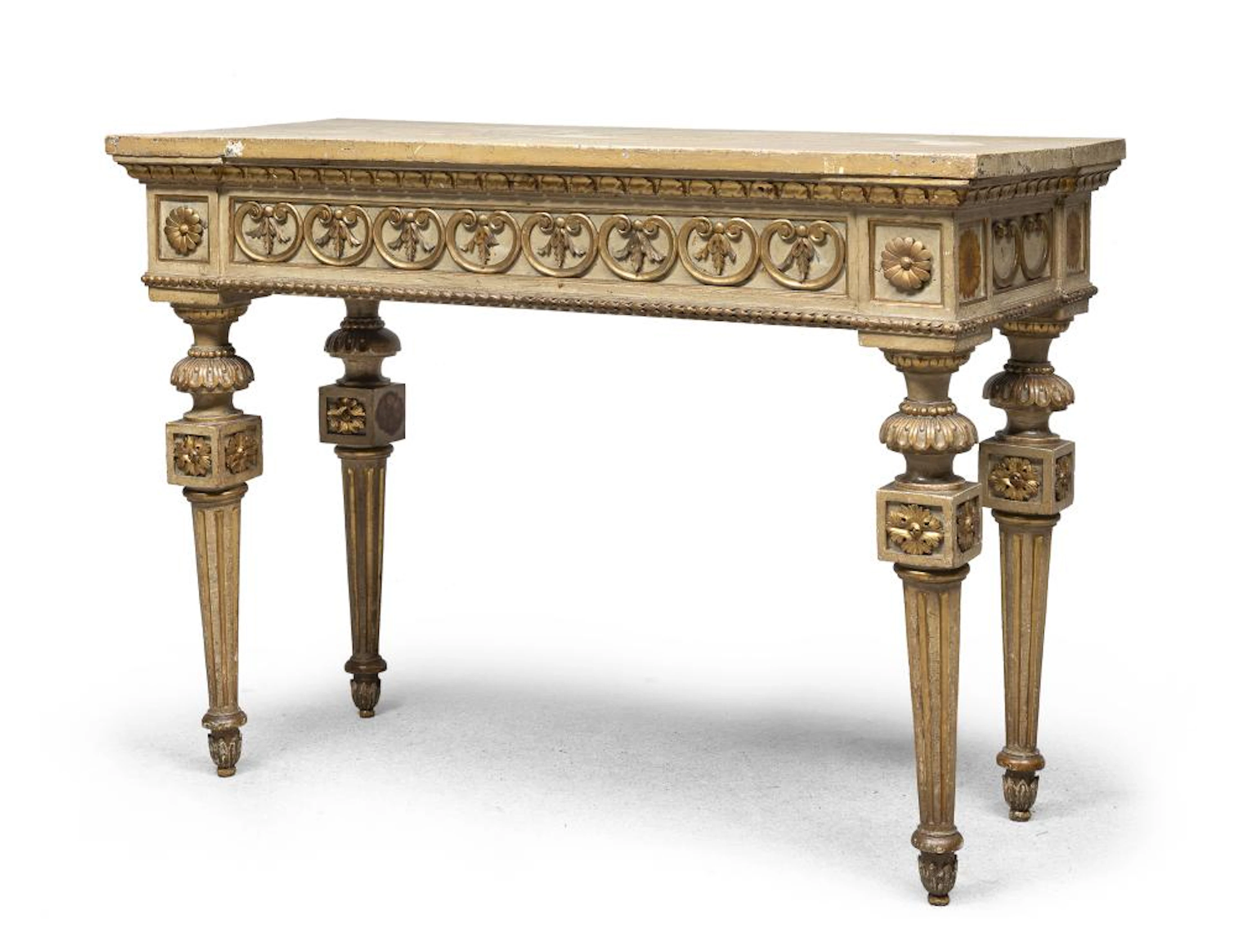 LACQUERED WOOD CONSOLE, PROBABLY SICILY OF THE LOUIS XVI PERIOD