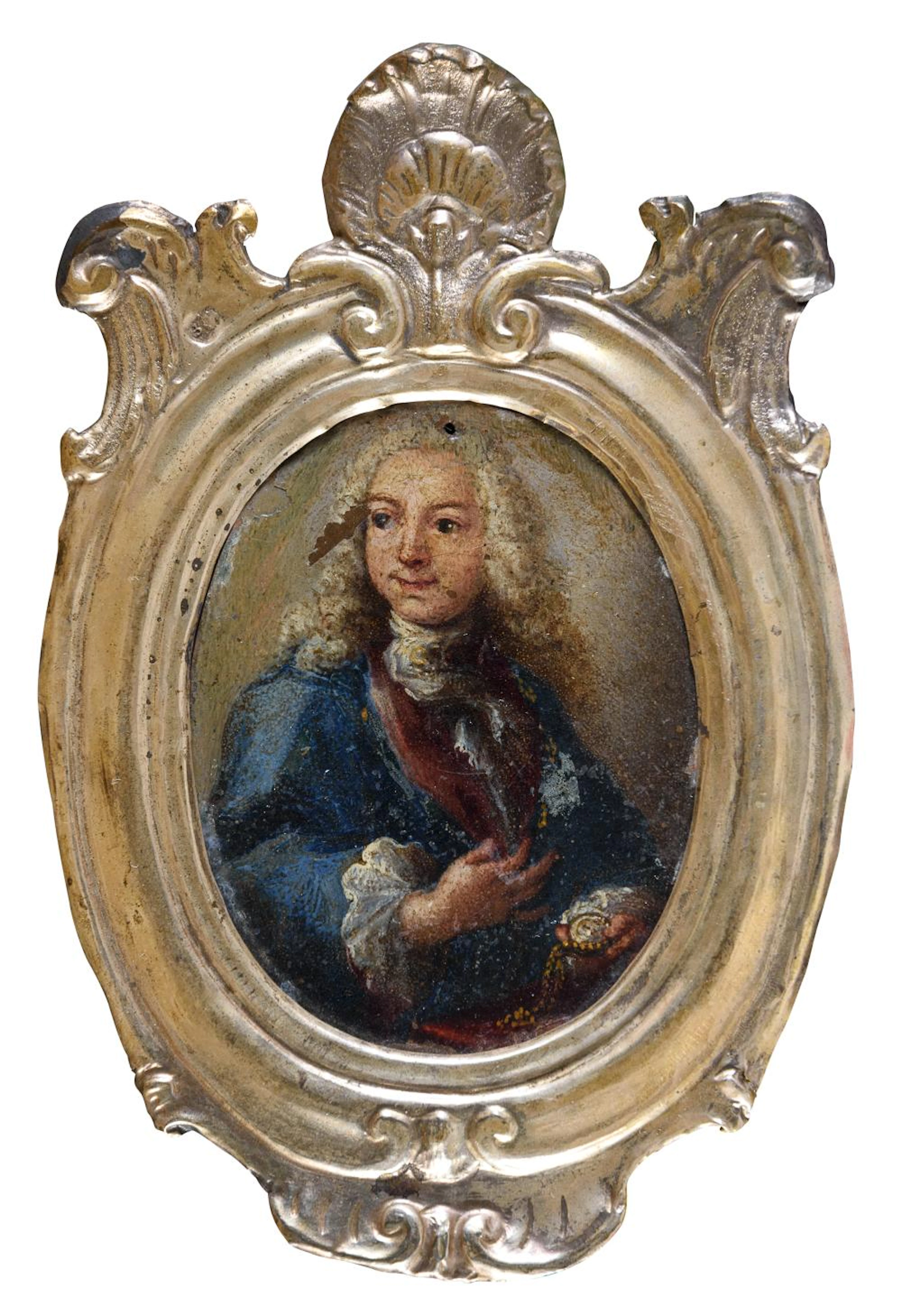 EMILIAN OIL MINIATURE OF A GENTLEMAN 18TH CENTURY