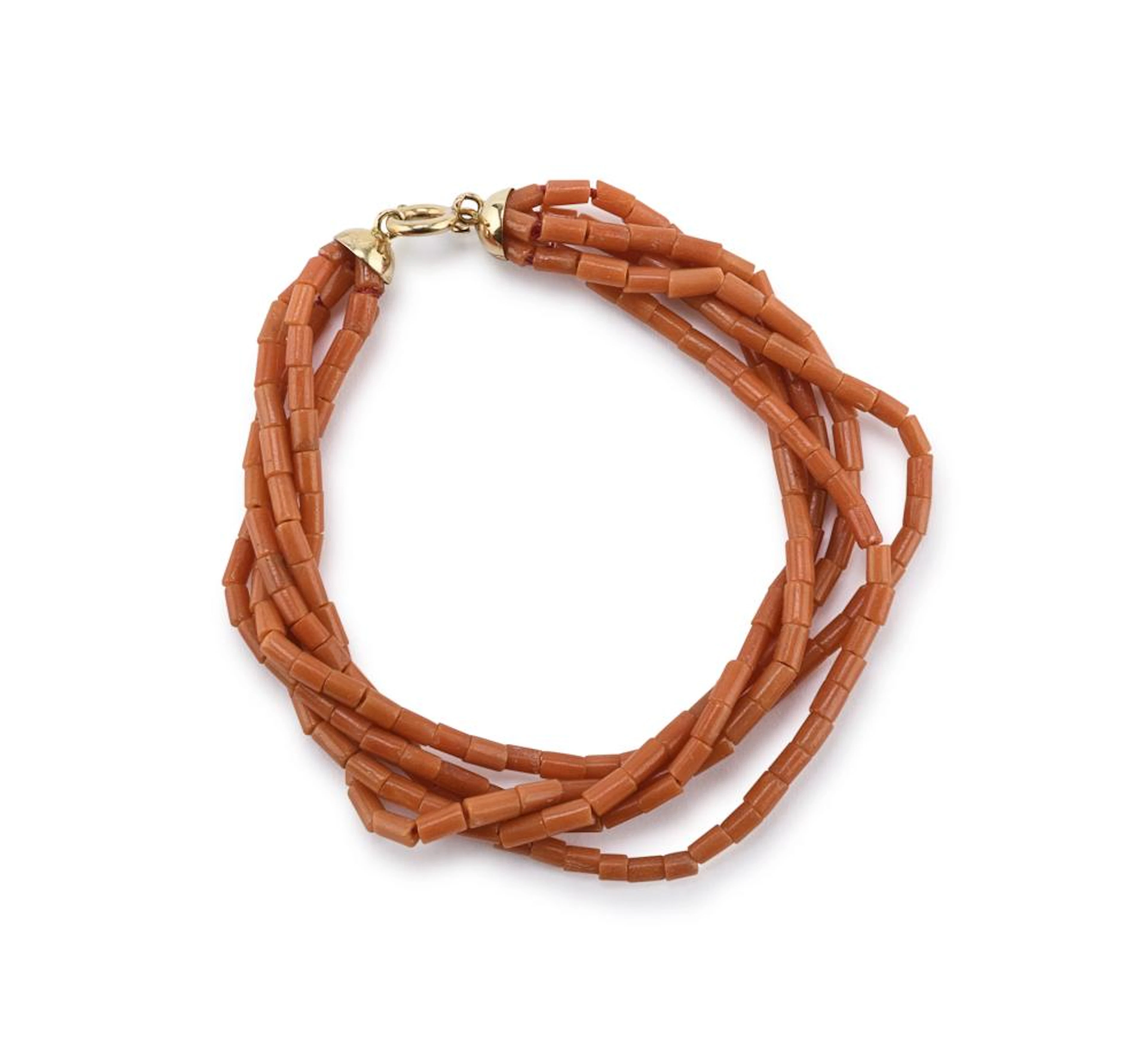 FIVE STRAND CORAL BRACELET