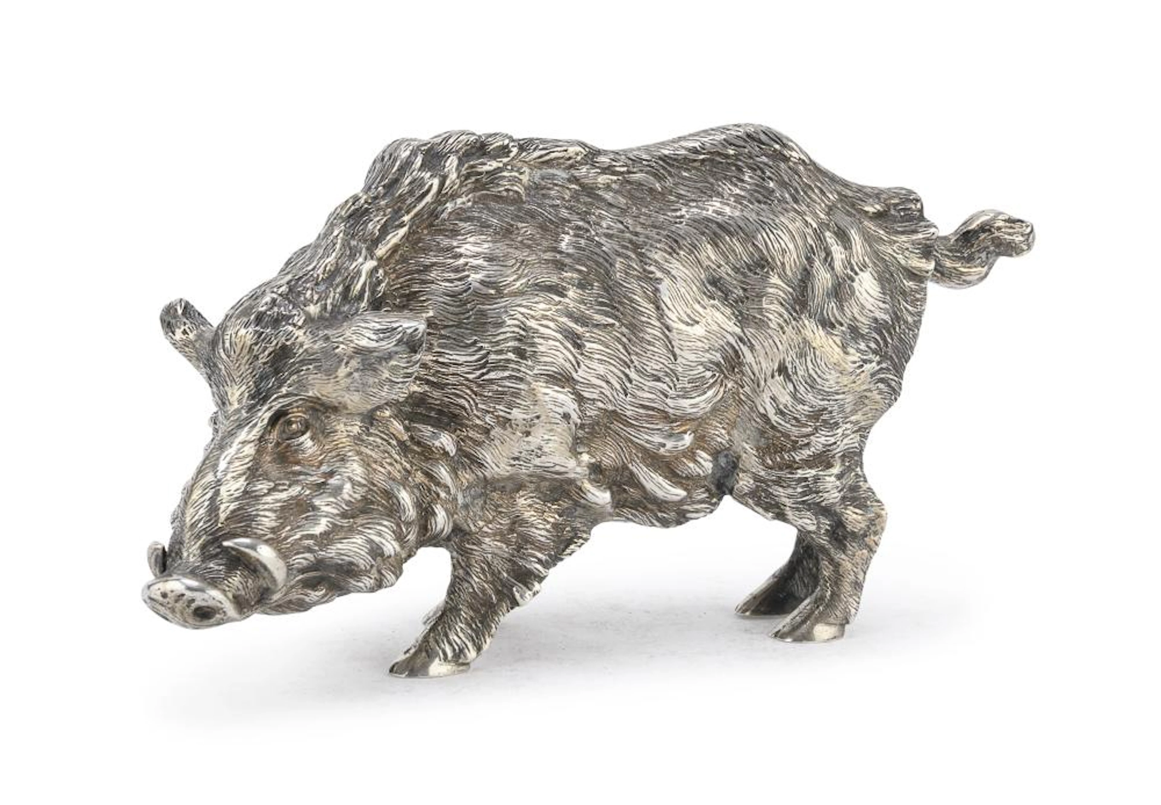 SILVER-PLATED METAL SCULPTURE, 20TH CENTURY