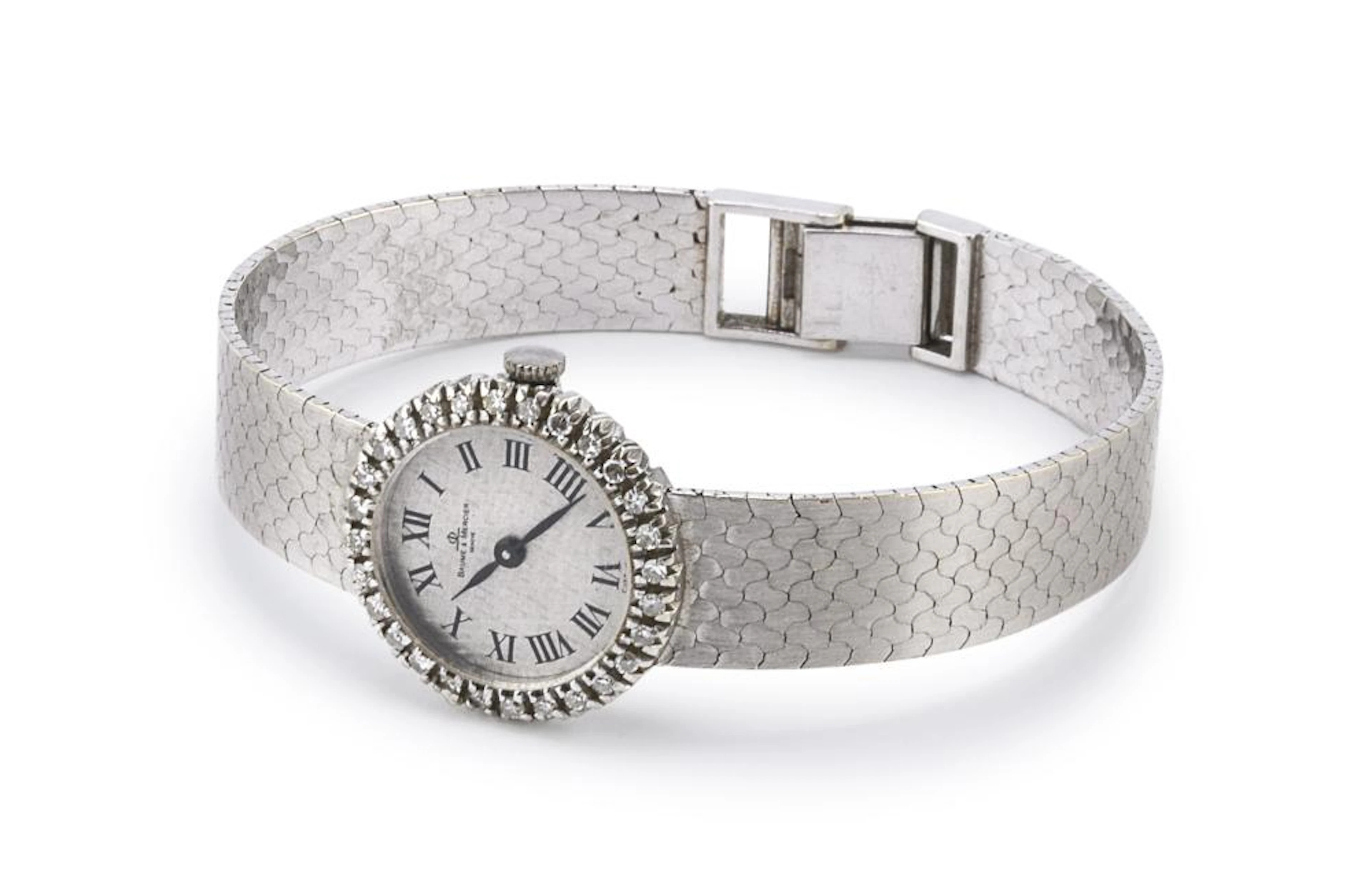 WHITE GOLD WRISTWATCH, BAUME ET MERCIER VINTAGE LADY