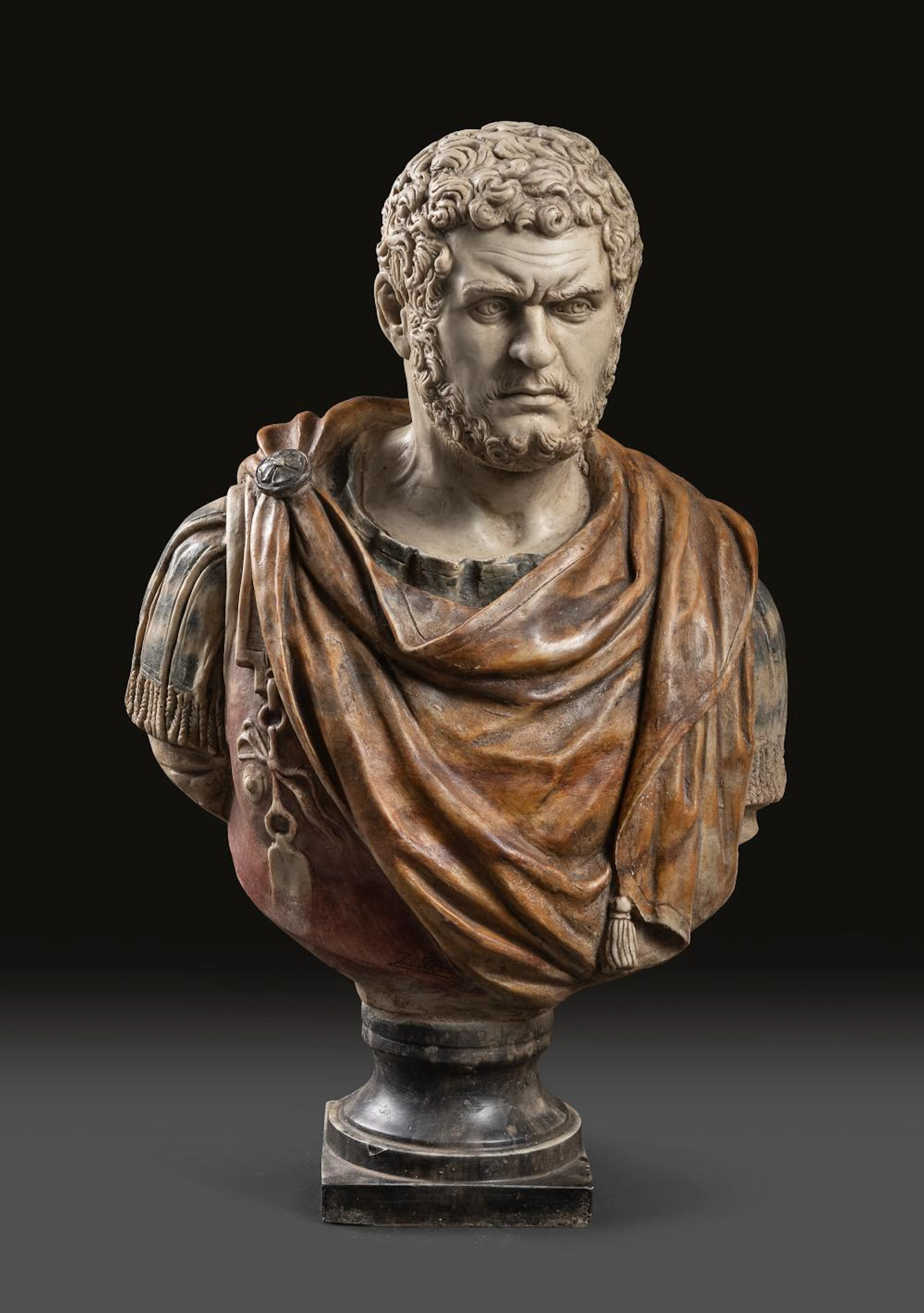 MARBLE DUST SCULPTURE OF THE BUST OF CARACALLA, EARLY 20TH CENTURY