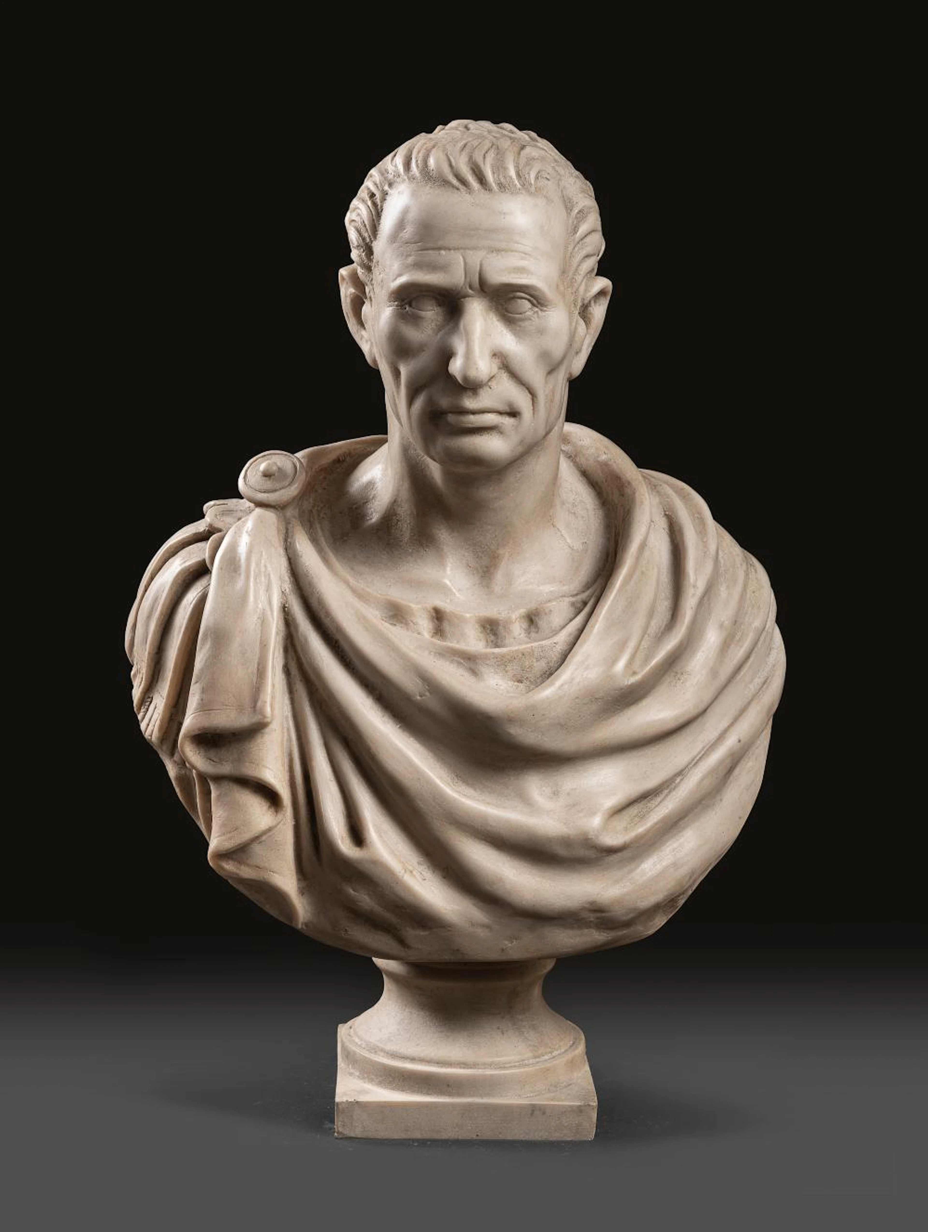 MARBLE DUST BUST OF CAESAR, EARLY 20TH CENTURY