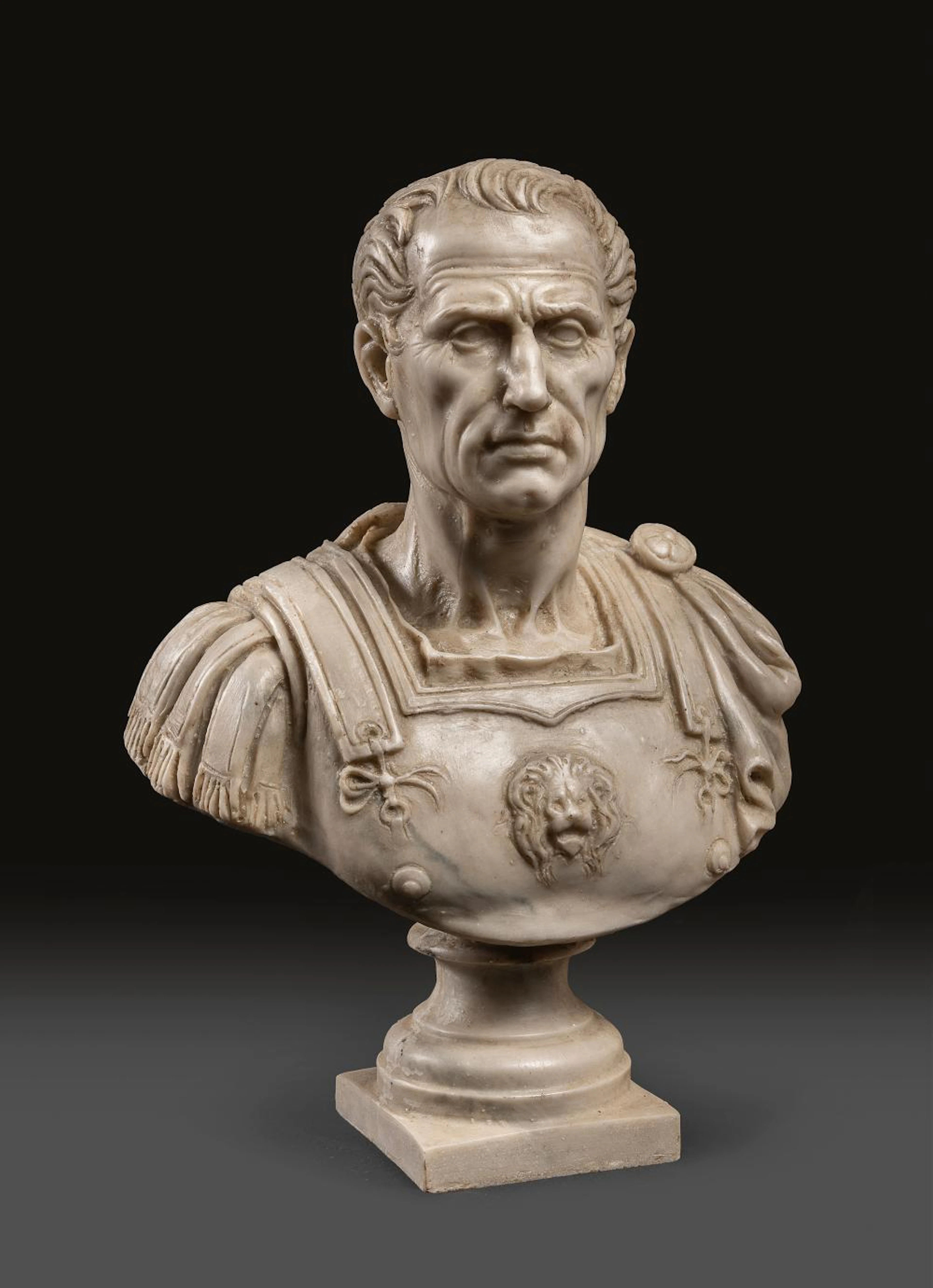 MARBLE DUST SCULPTURE OF THE BUST OF CAESAR, EARLY 20TH CENTURY
