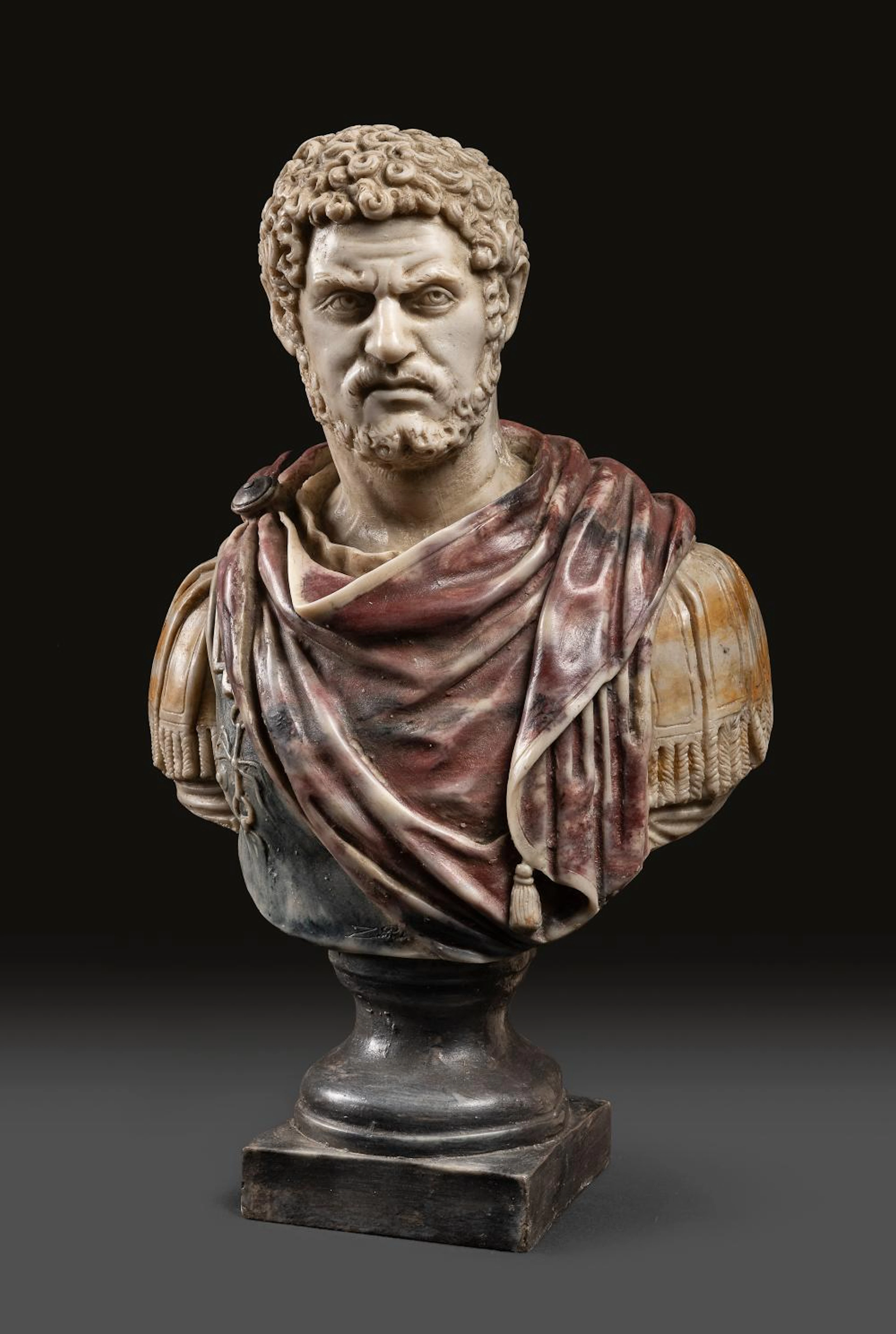 MARBLE DUST SCULPTURE OF THE BUST OF CARACALLA, EARLY 20TH CENTURY