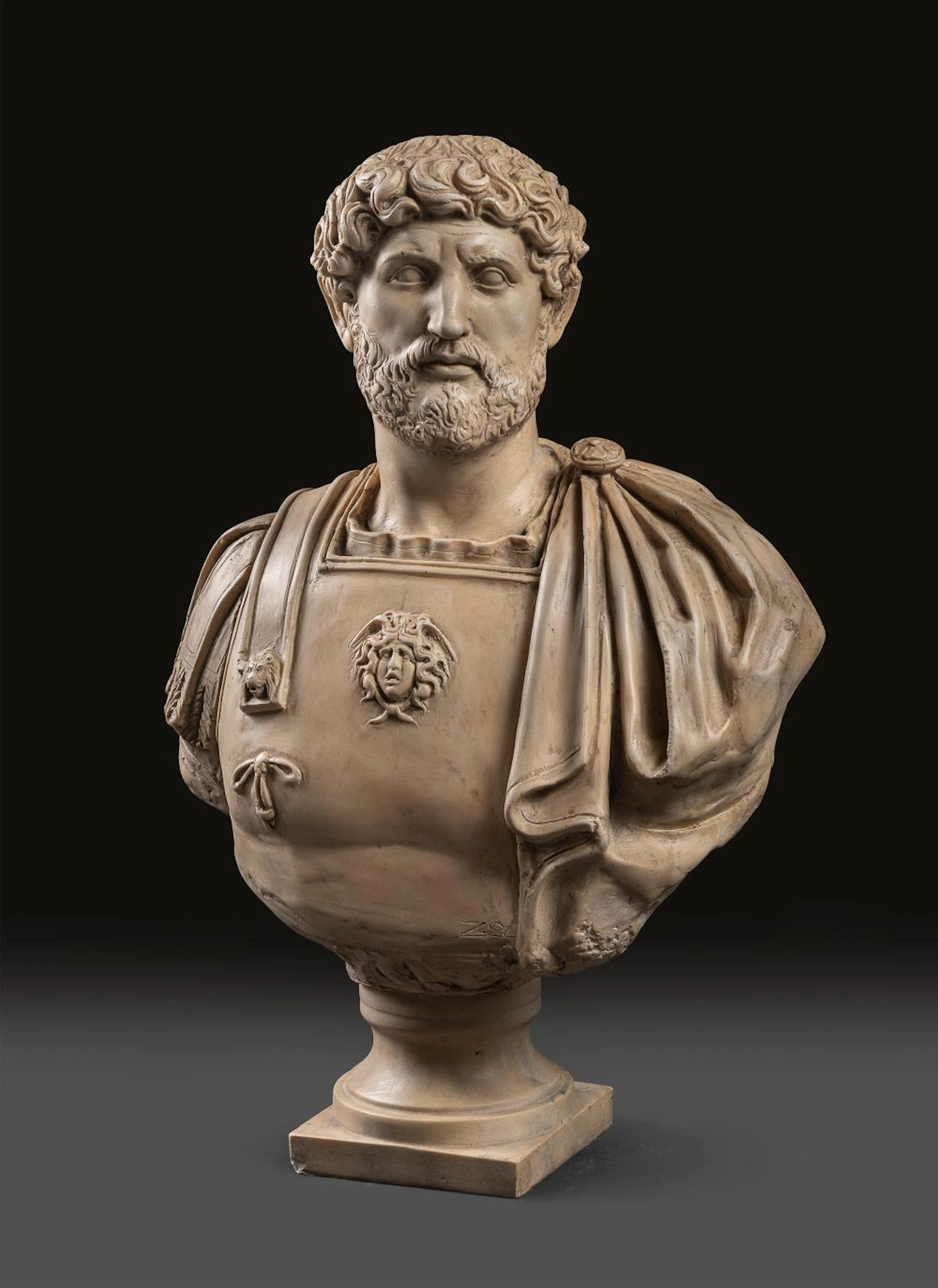 MARBLE DUST BUST OF HADRIAN, EARLY 20TH CENTURY