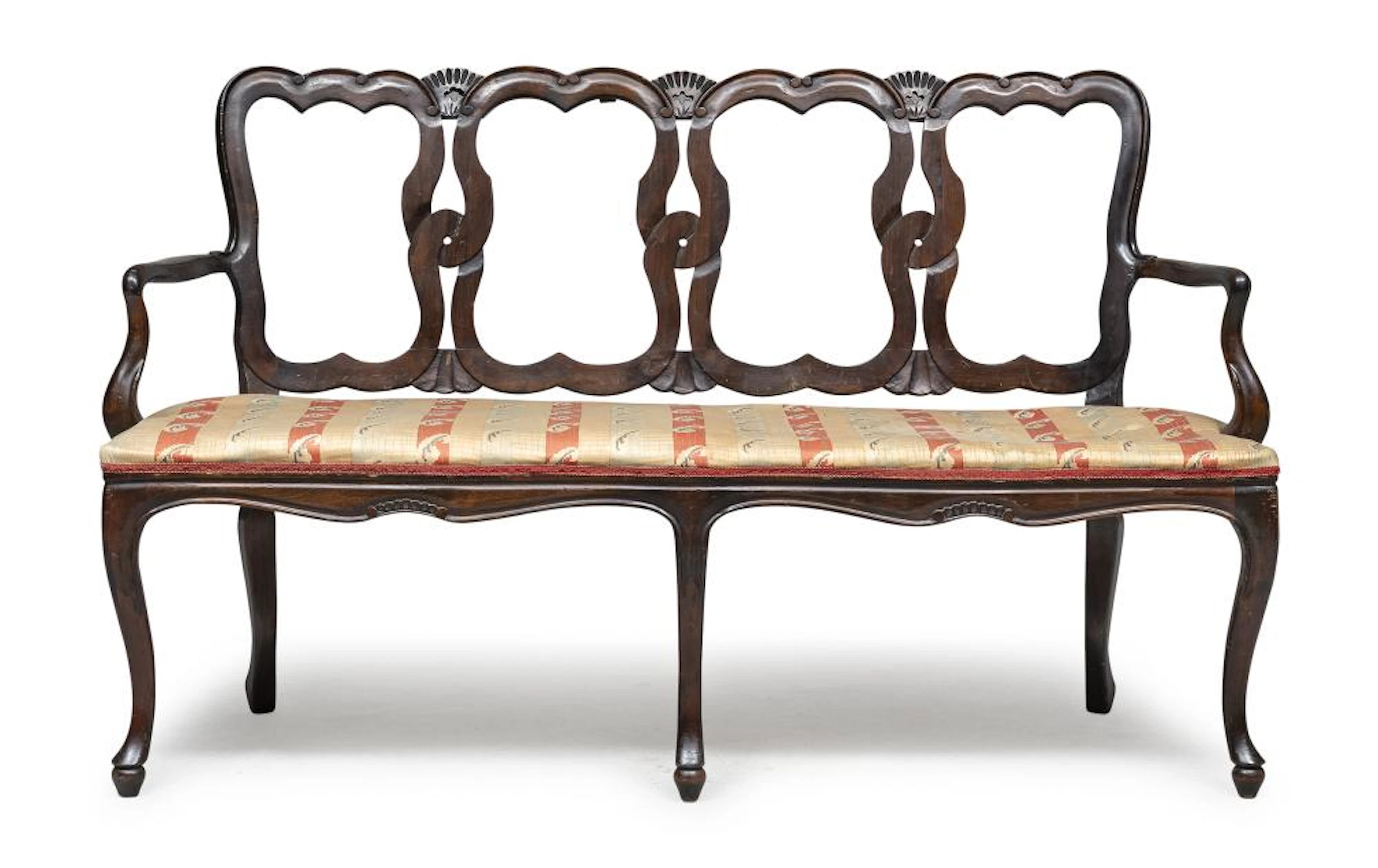 SOFA IN WALNUT, LOMBARD STYLE LATE 19TH CENTURY