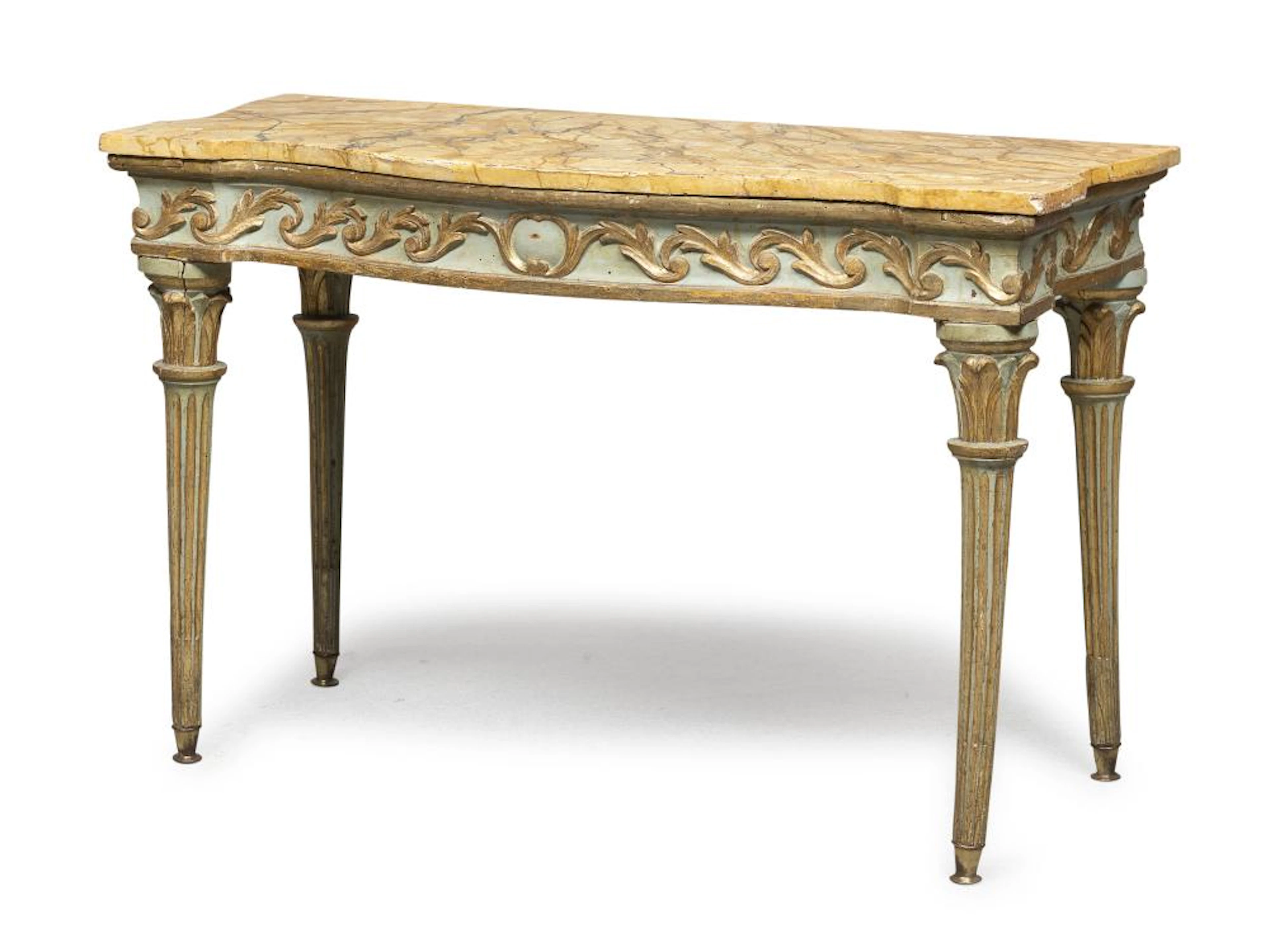 SMALL CONSOLE IN LACQUERED WOOD, PROBABLY MARCHE, LATE 18TH CENTURY