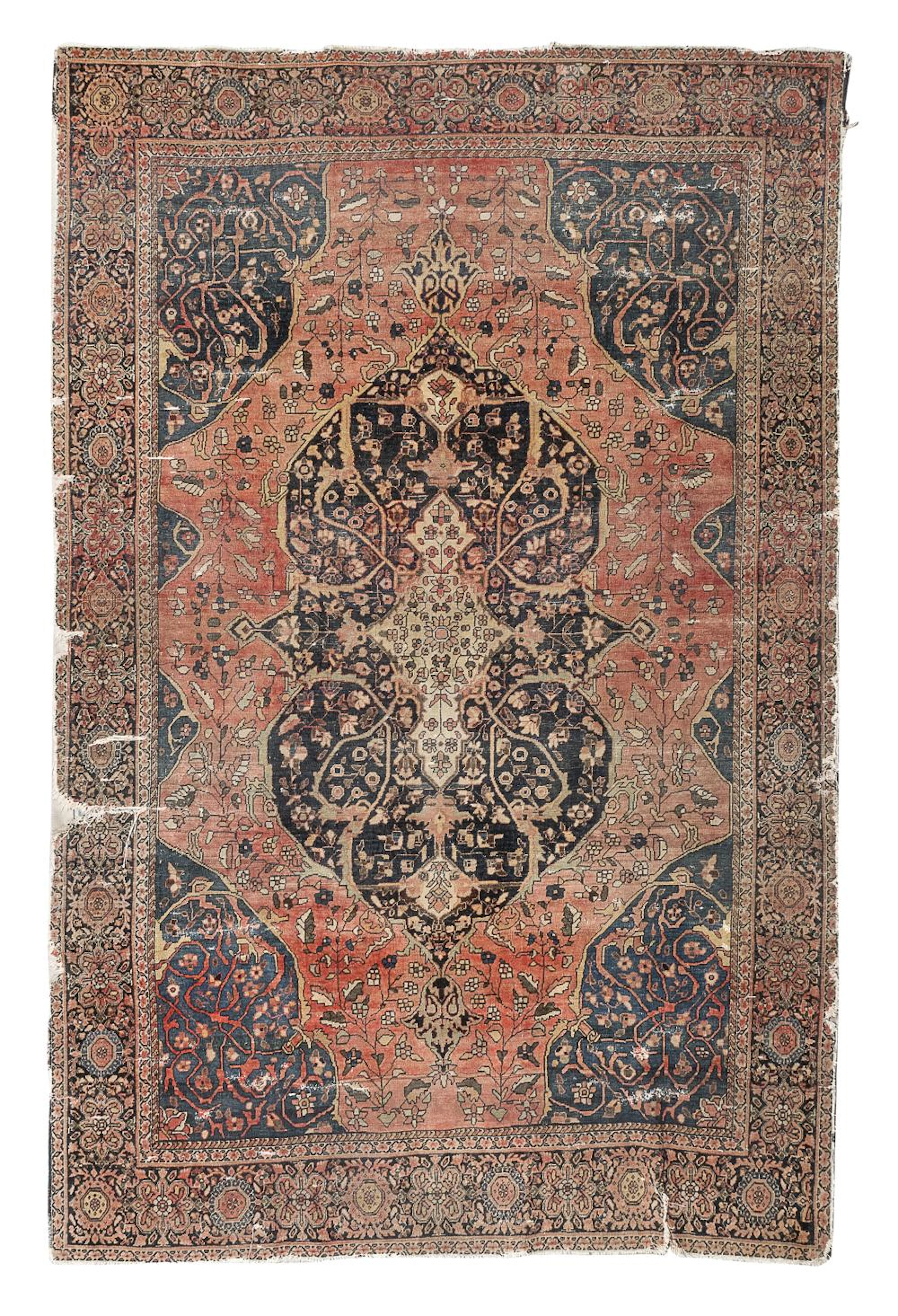 REMAINS OF RARE TABRIZ CARPET, 19TH CENTURY