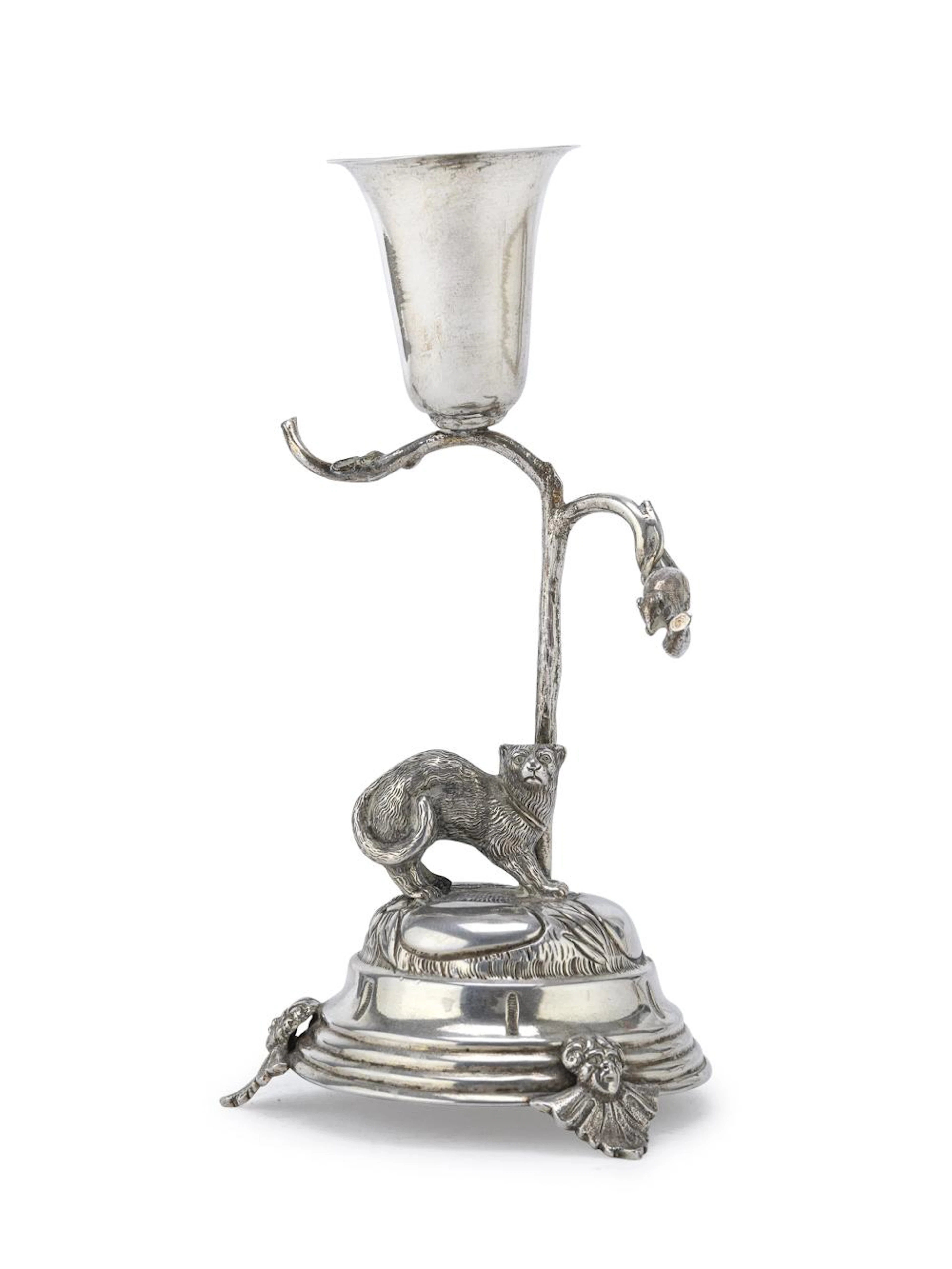 SILVER TOOTHPICK HOLDER, 19TH CENTURY PORTUGAL