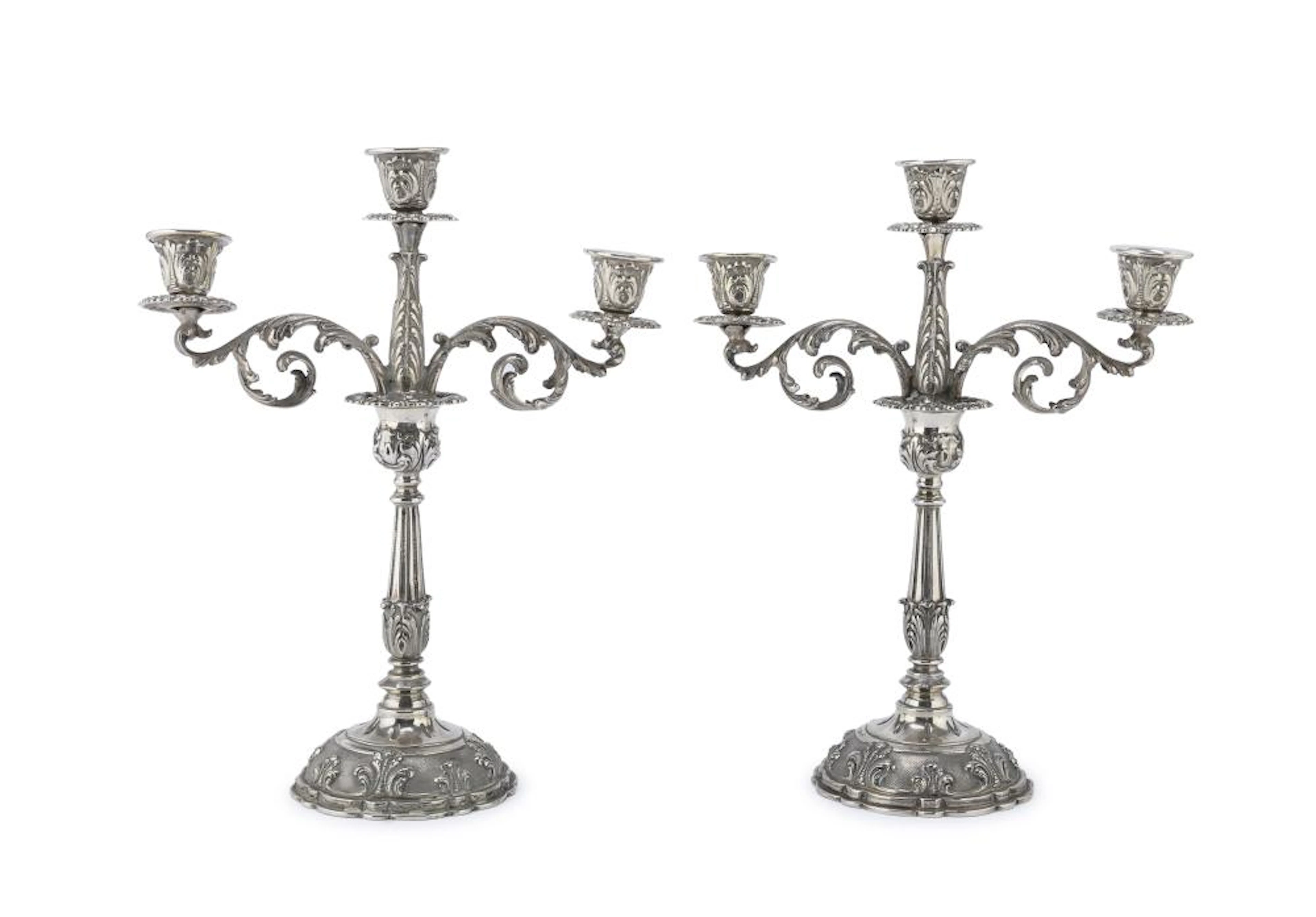 PAIR OF SILVER CANDLESTICKS, MILAN 1944/1968