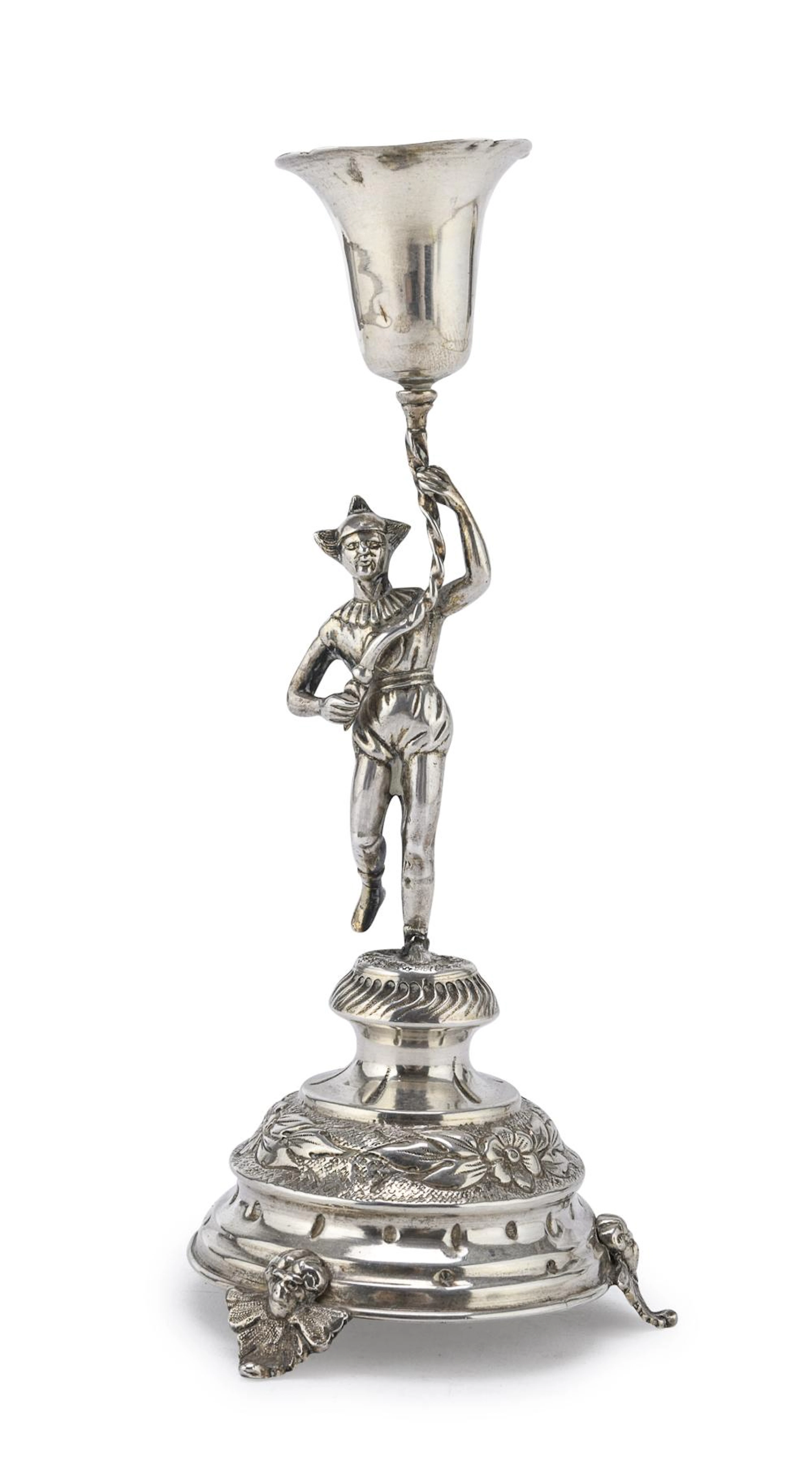 SILVER TOOTHPICK HOLDER, PORTUGAL MARK, LATE 19TH CENTURY