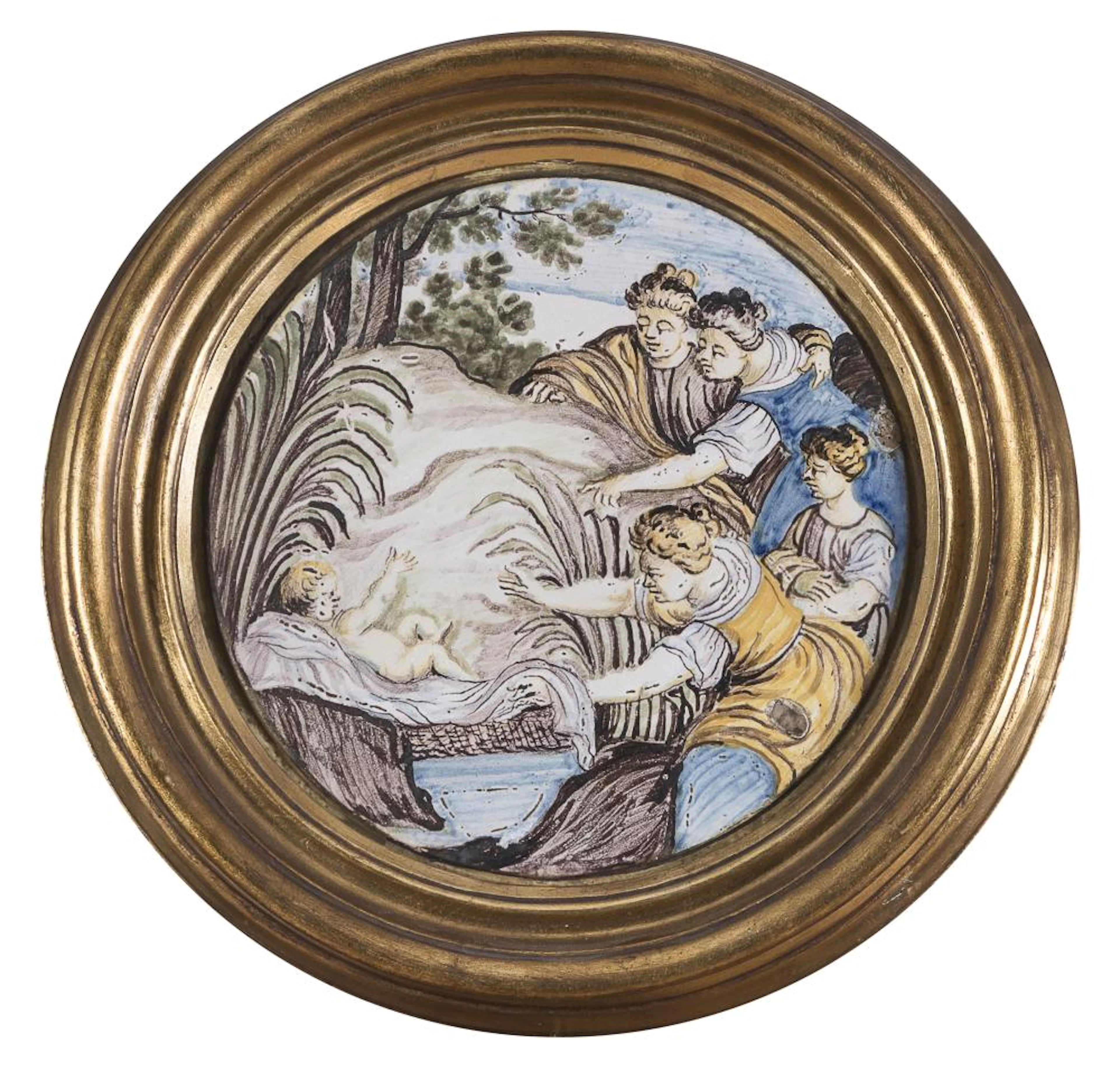 PAINTED ROUND MAJOLICA 18TH CENTURY