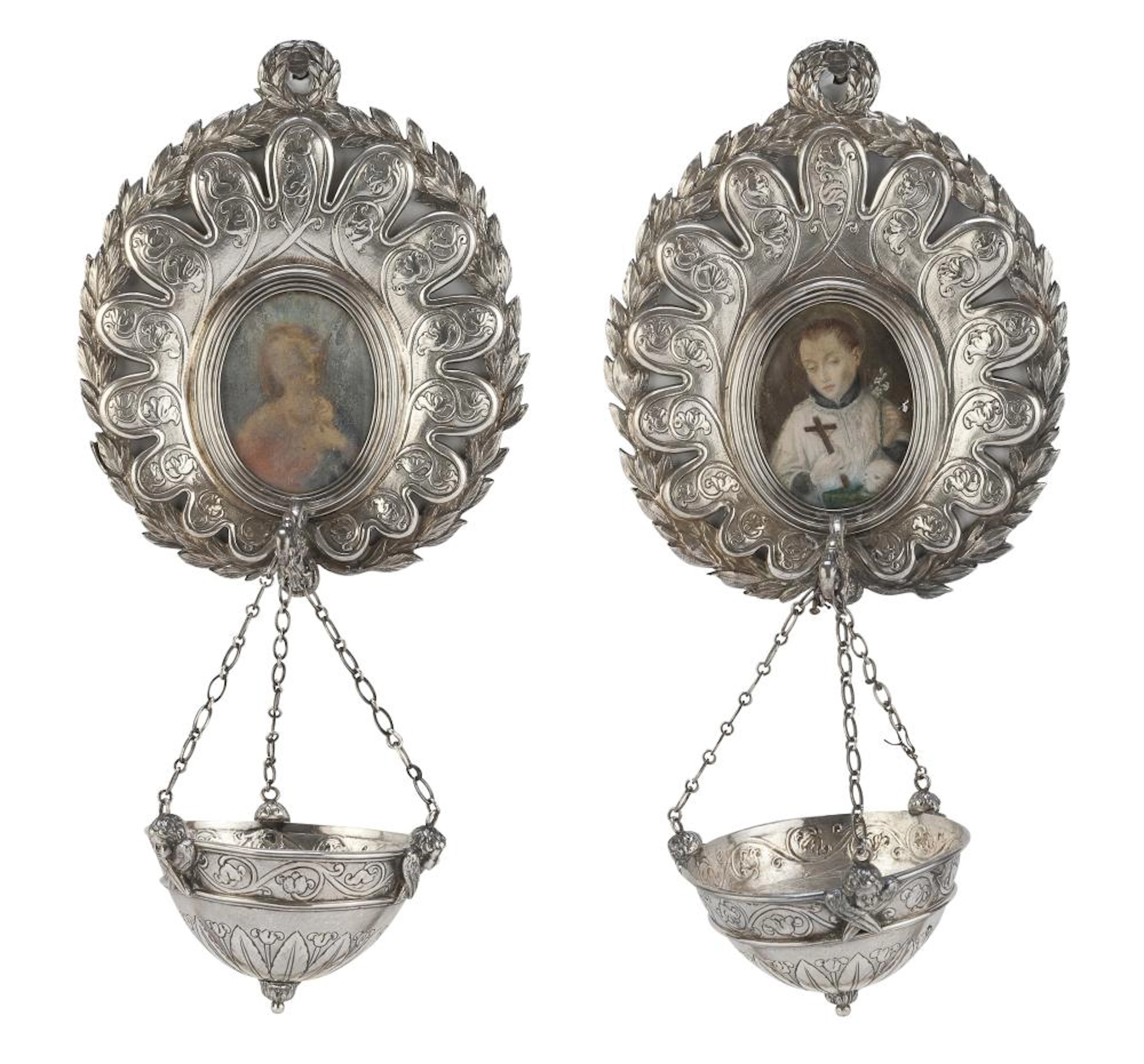 PAIR OF SILVER CENSERS, ROME, PAPAL STATE 1817/1861