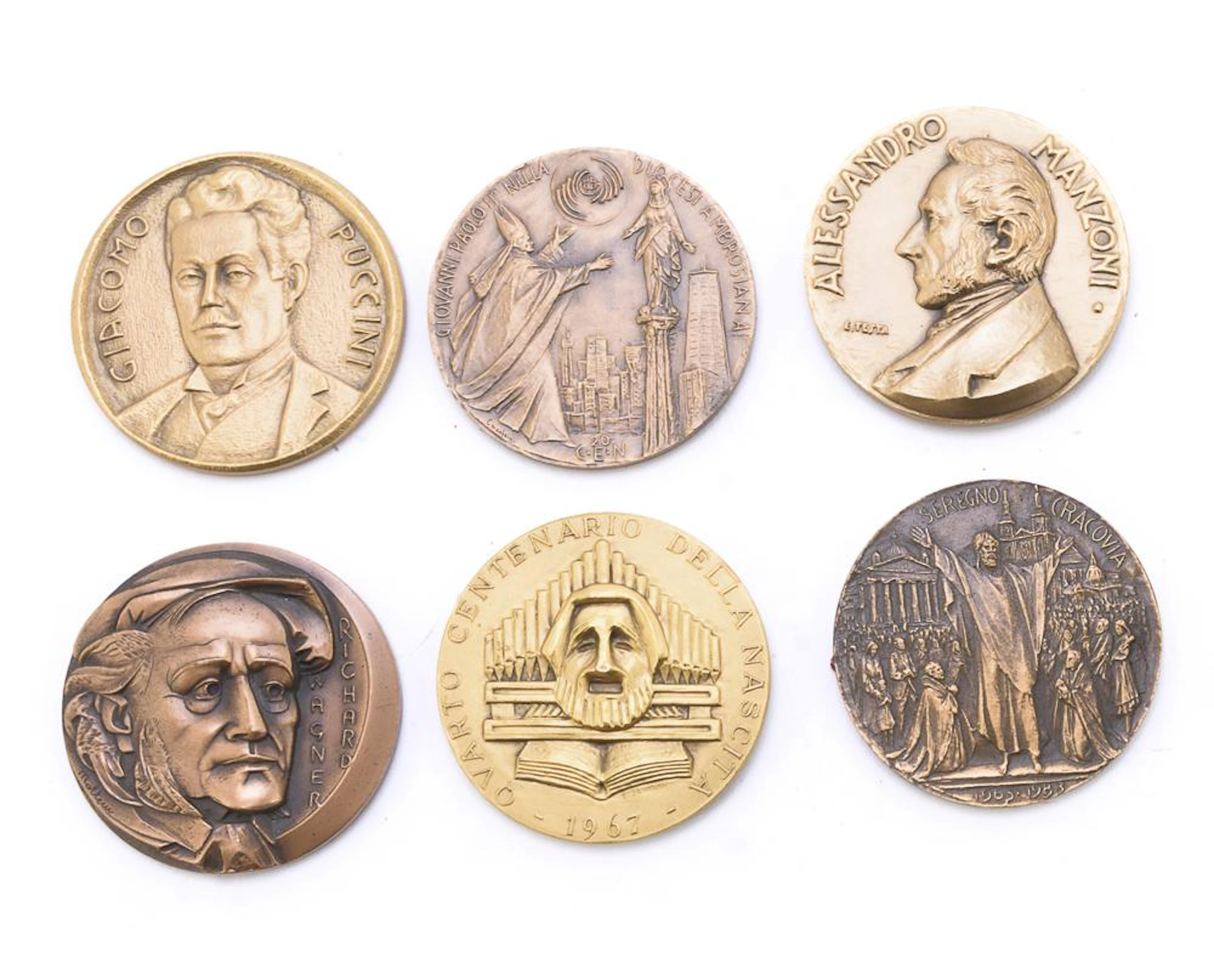 SIX COMMEMORATIVE MEDALS, 20th CENTURY