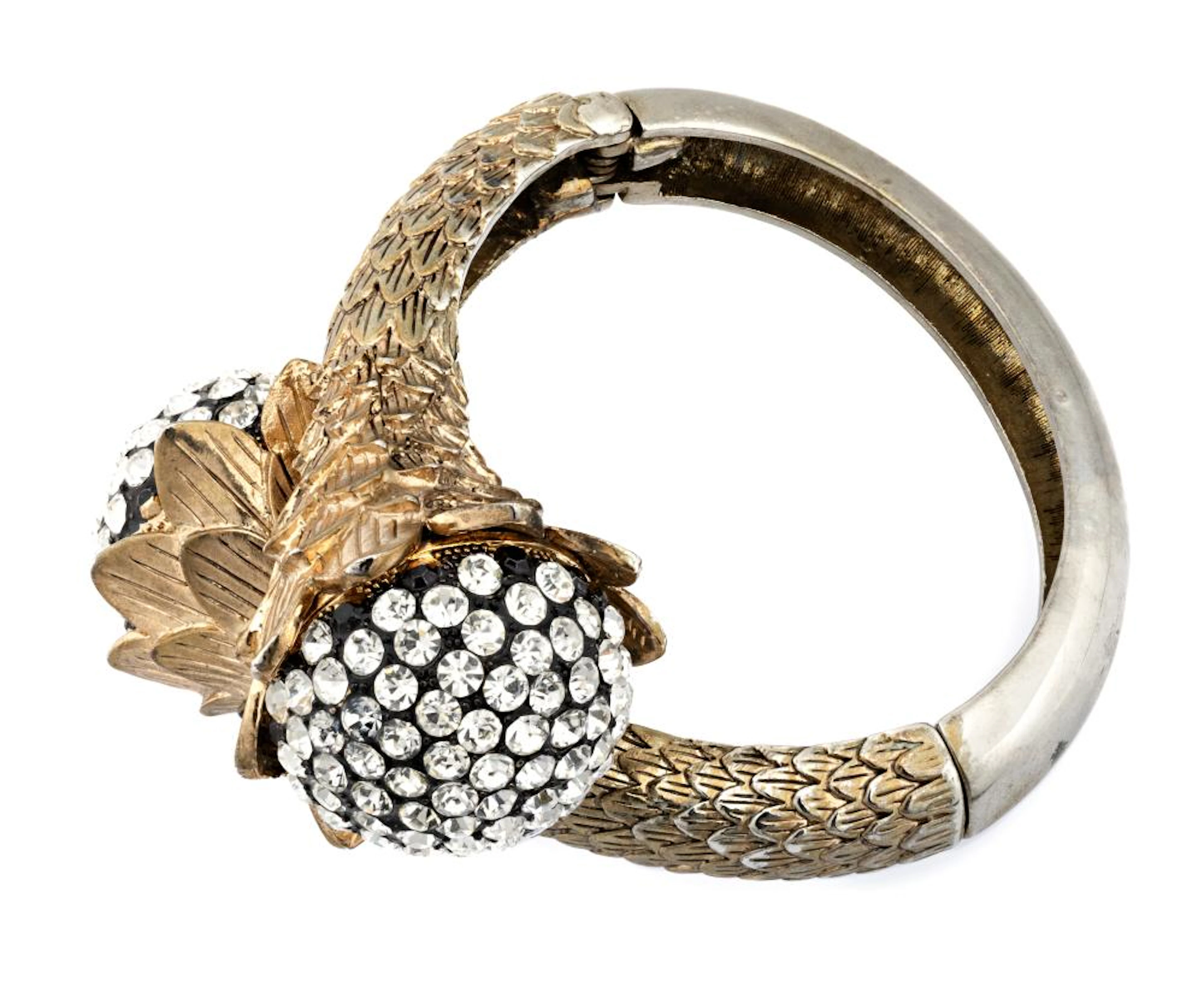 METAL BANGLE WITH RHINESTONES