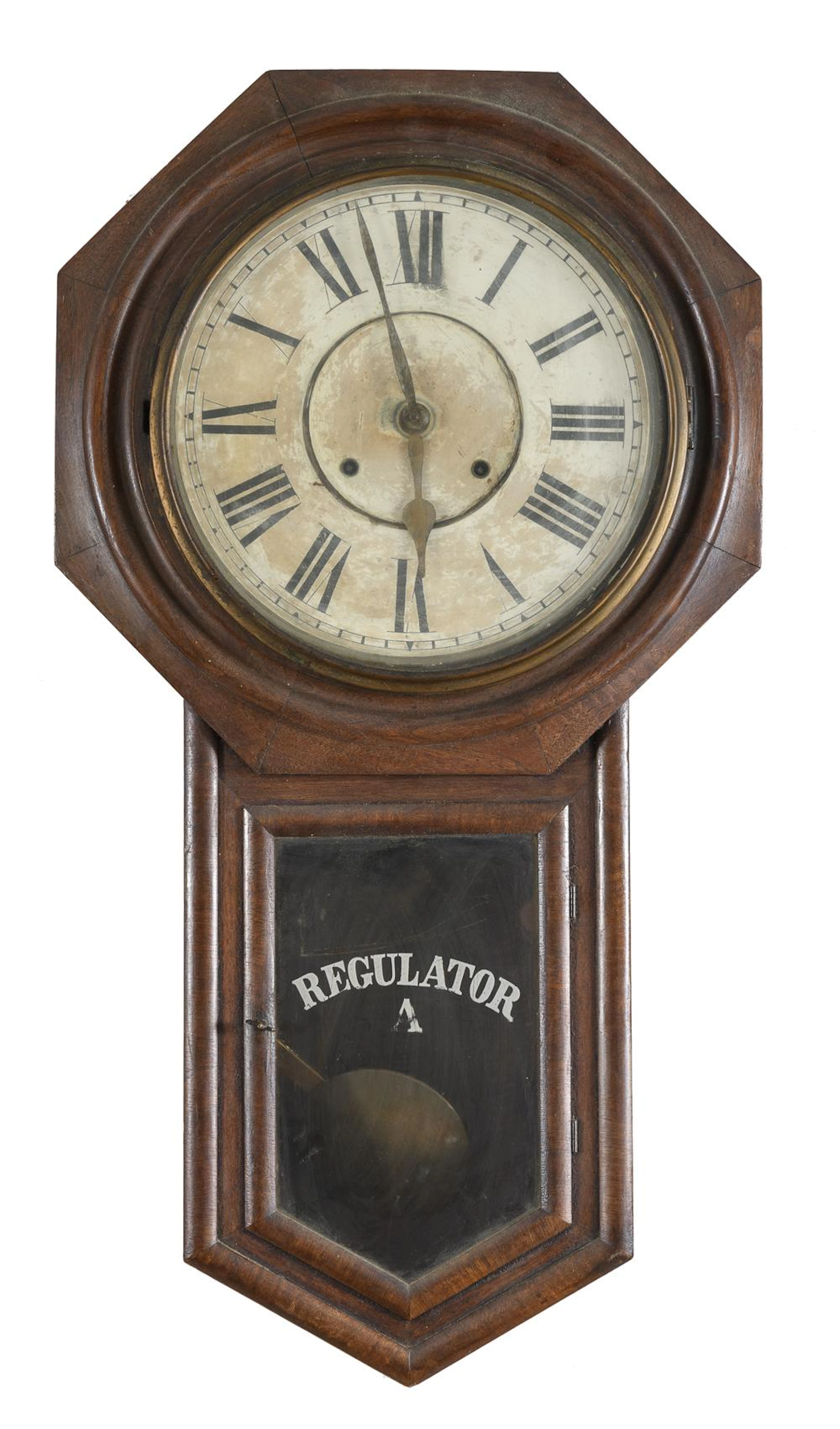 WALL REGULATOR CLOCK, UNITED STATES LATE 19TH CENTURY