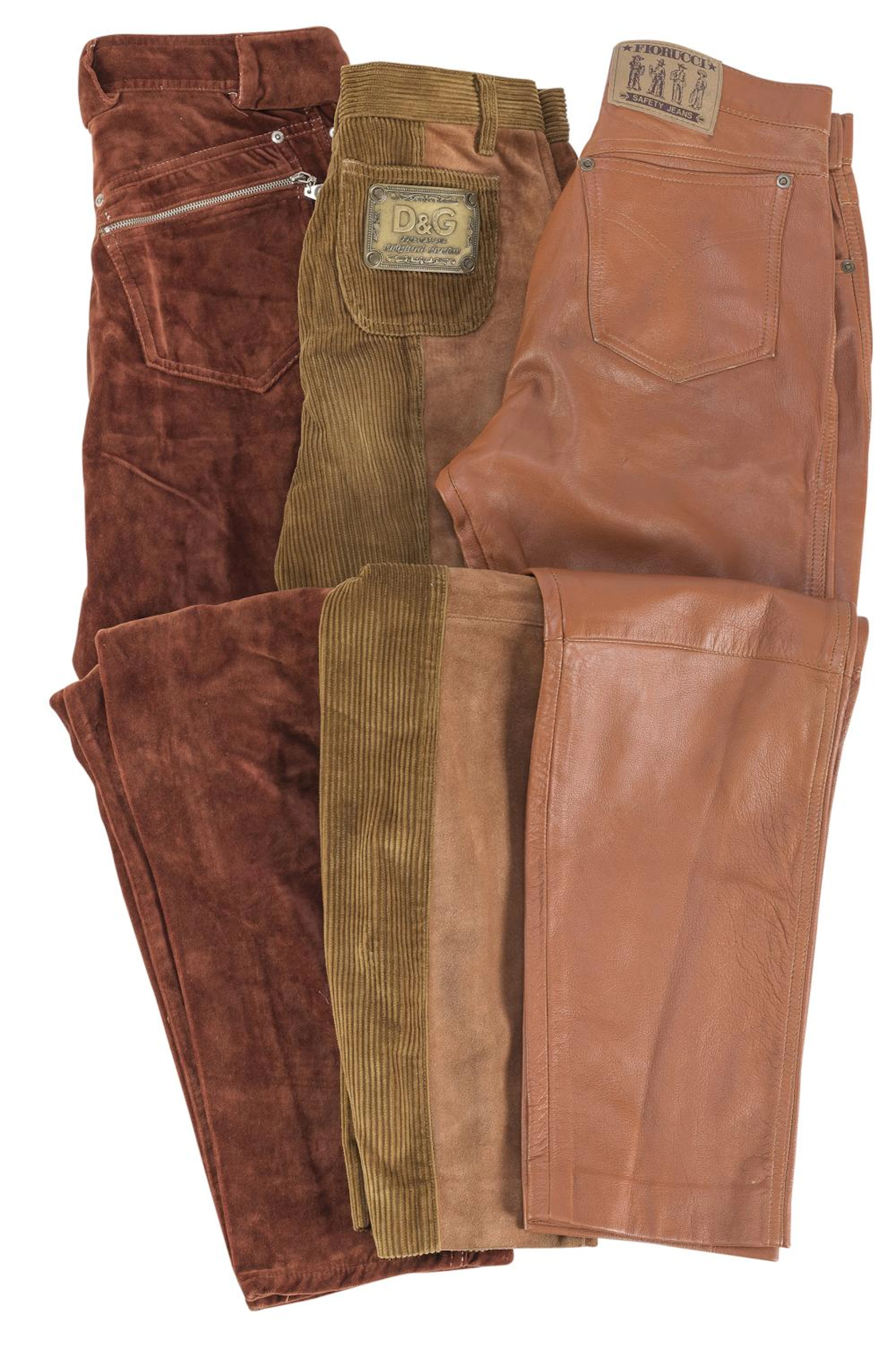 THREE WOMEN'S TROUSERS FIORUCCI GAUTIER AND DOLCE & GABBANA 1980s