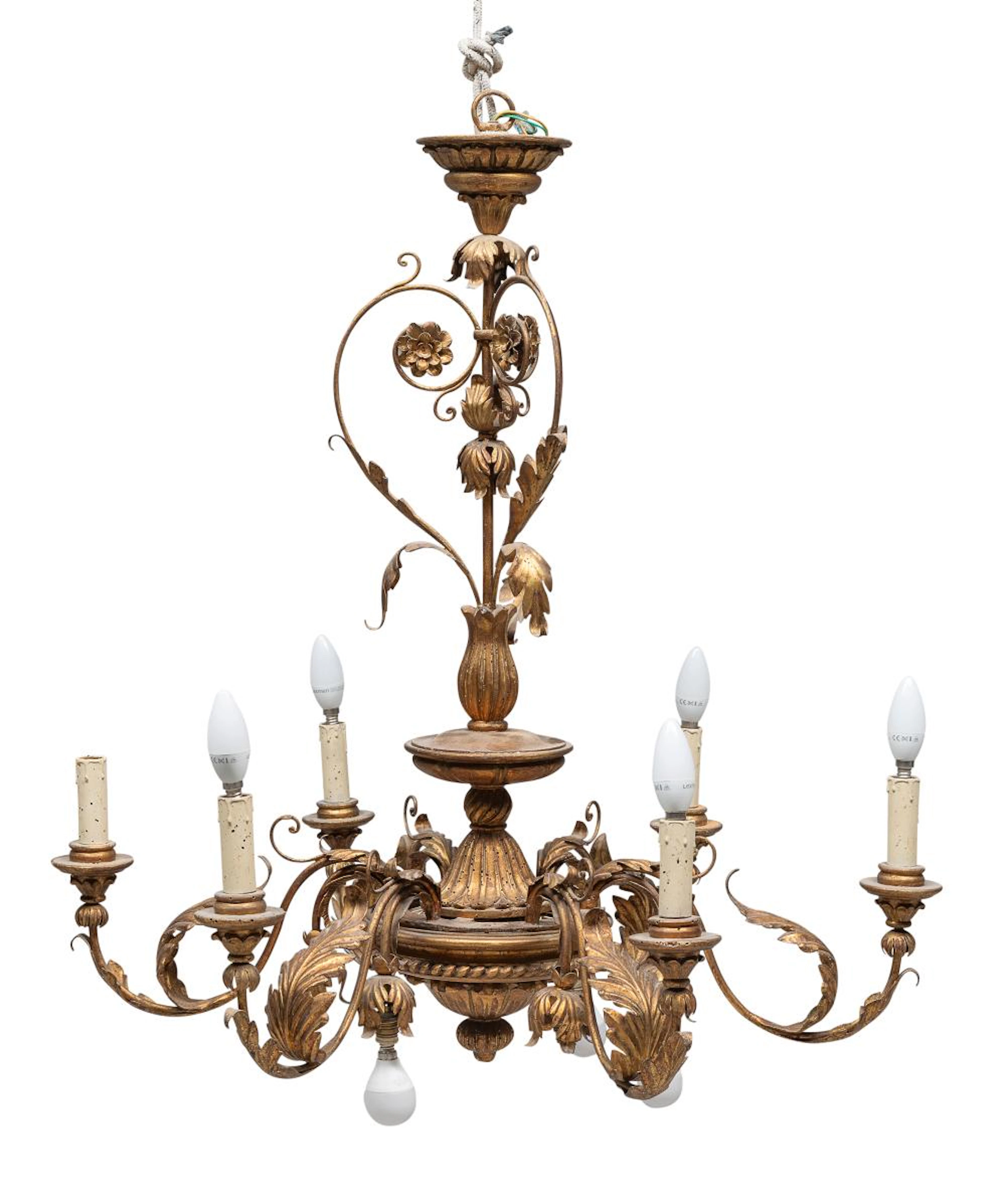 GILTWOOD CHANDELIER, LATE 19TH CENTURY
