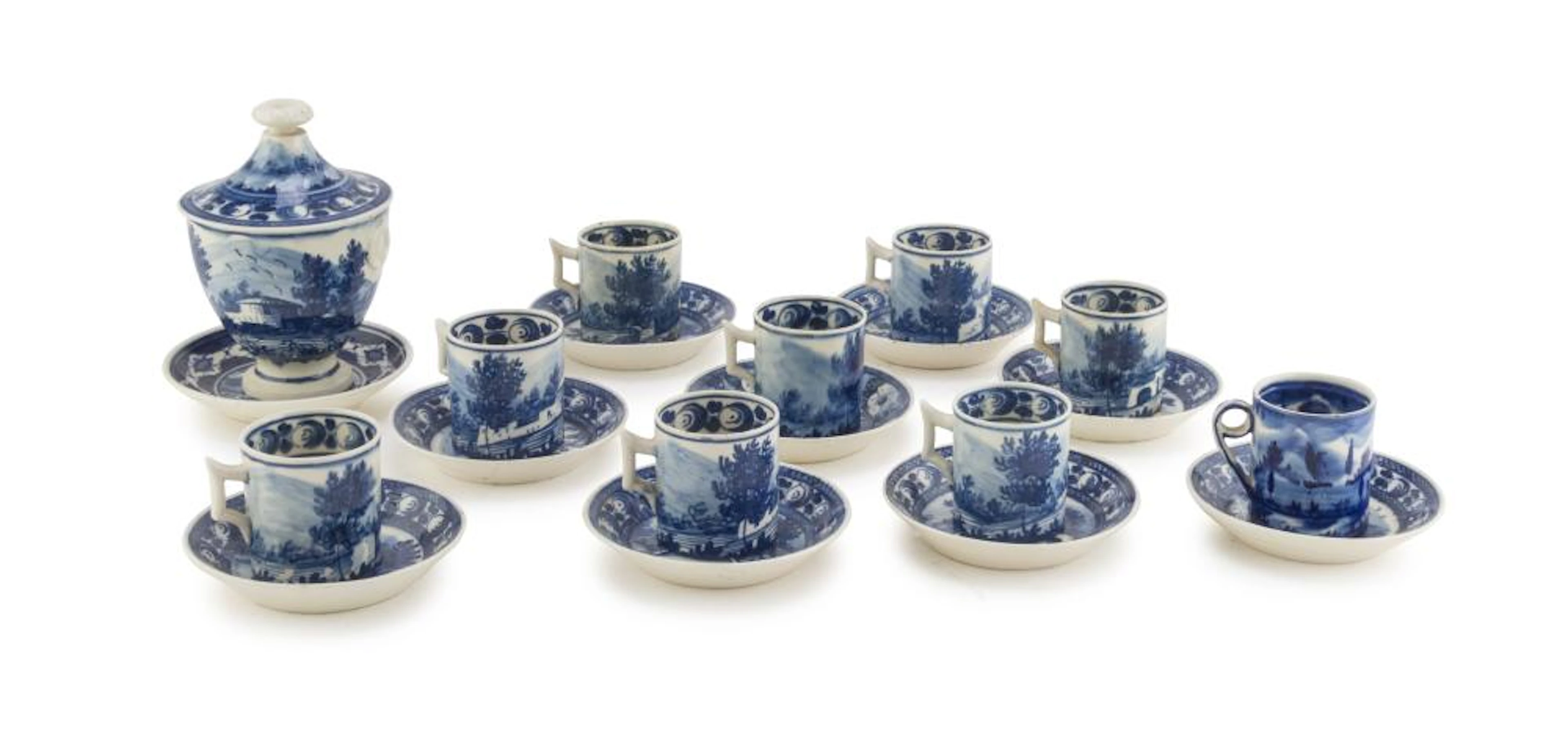 SERVICE OF CERAMIC CUPS 19TH CENTURY