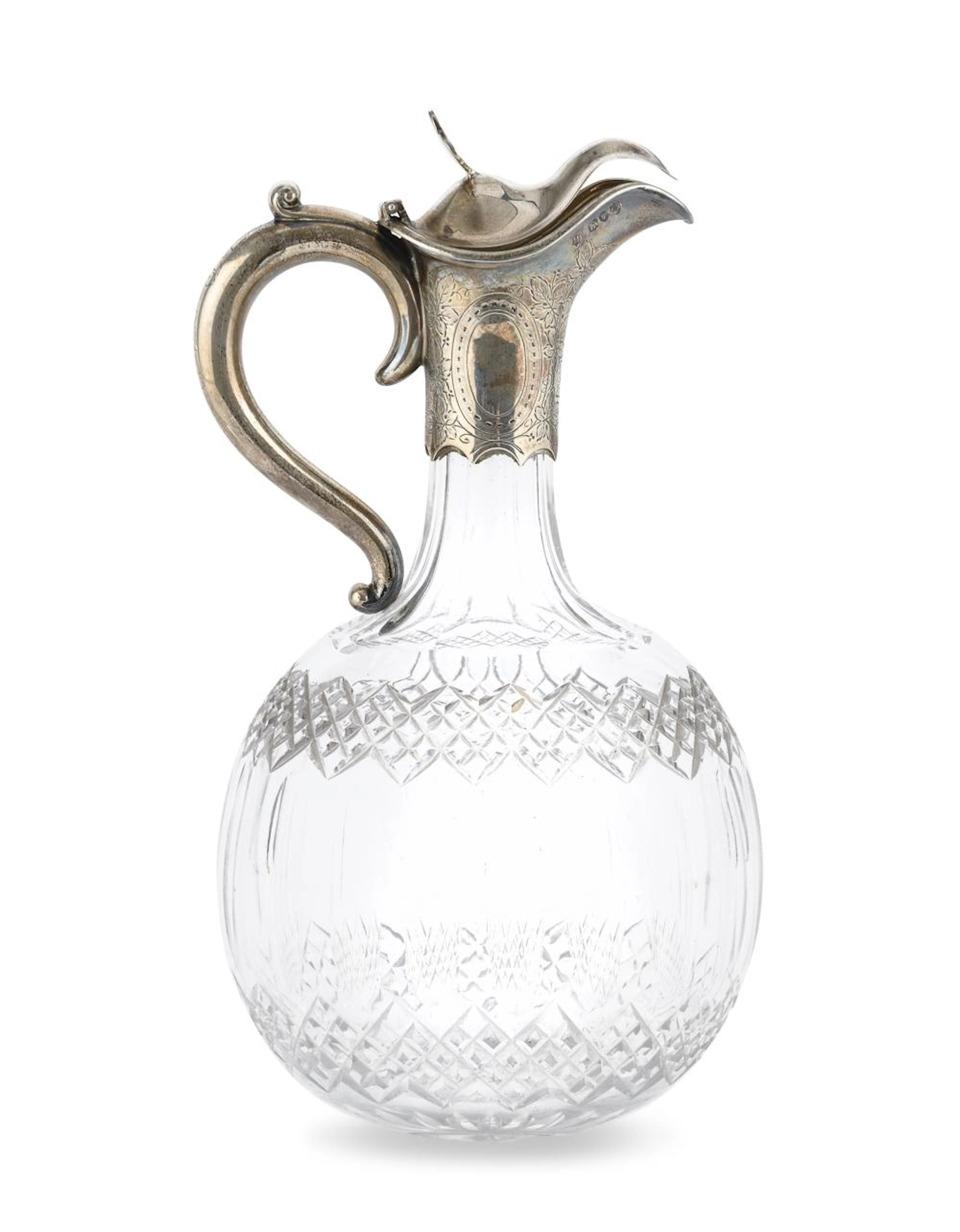 CRYSTAL AND SILVER JUG, LONDON 1891