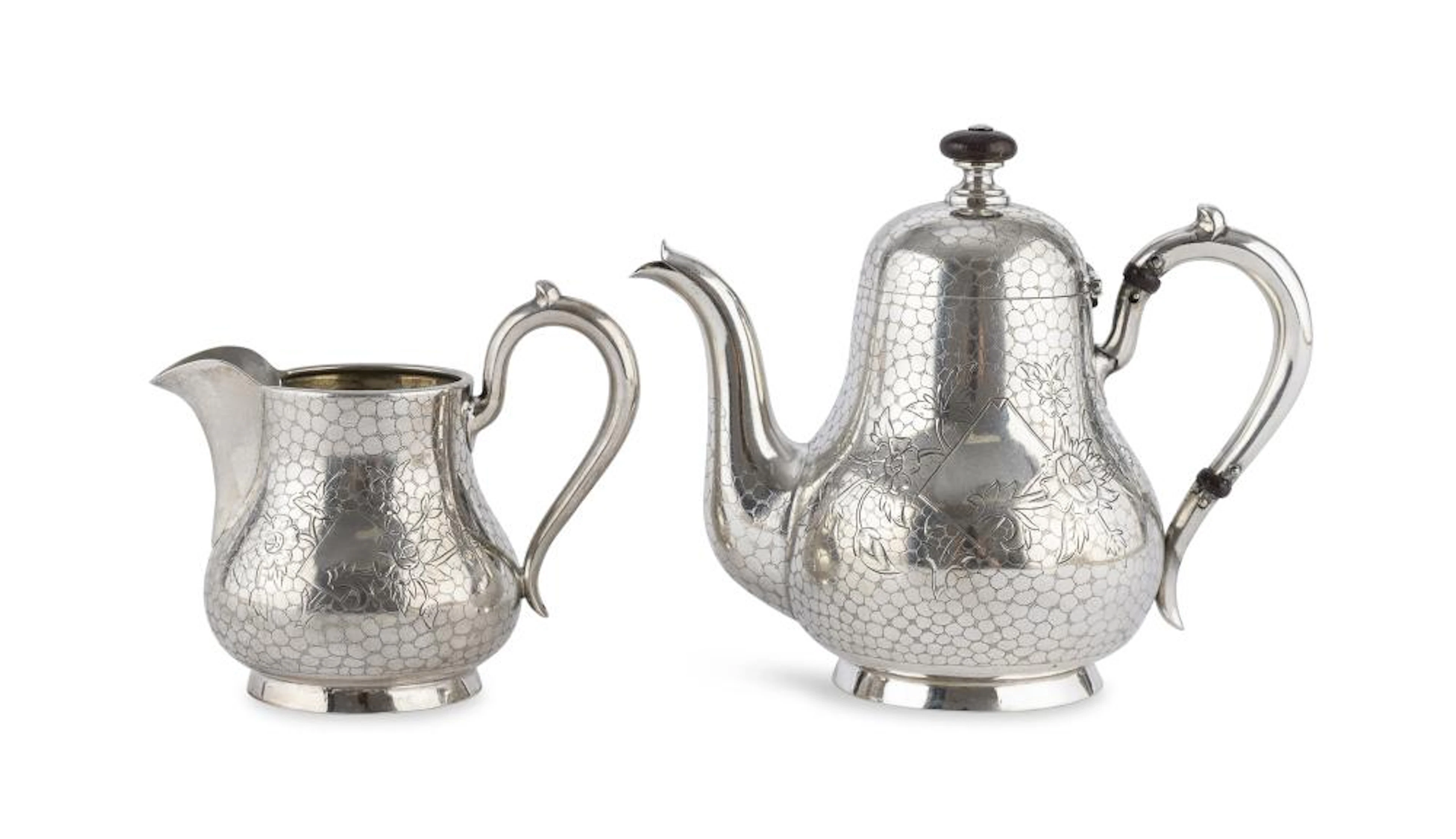 SILVER COFFEE POT AND MILK JUG, MOSCOW 1893