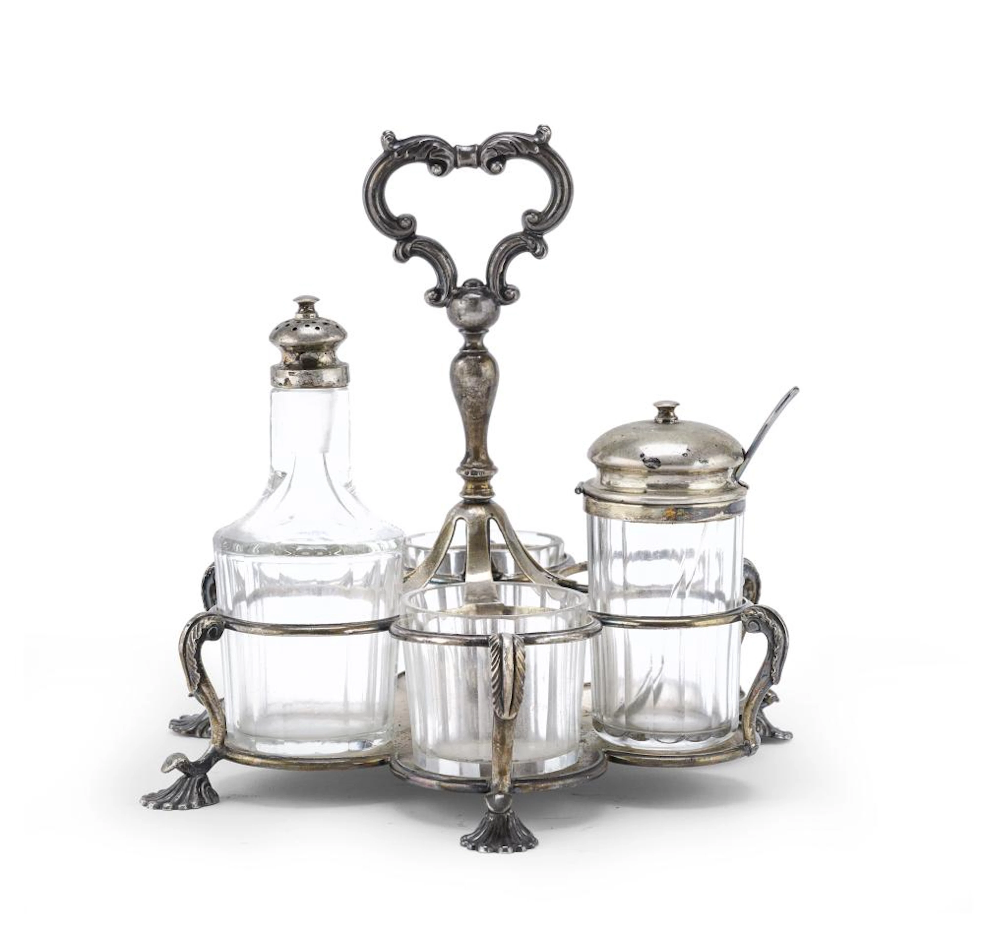 SILVER OIL CRUET, LONDON LATE 19TH CENTURY